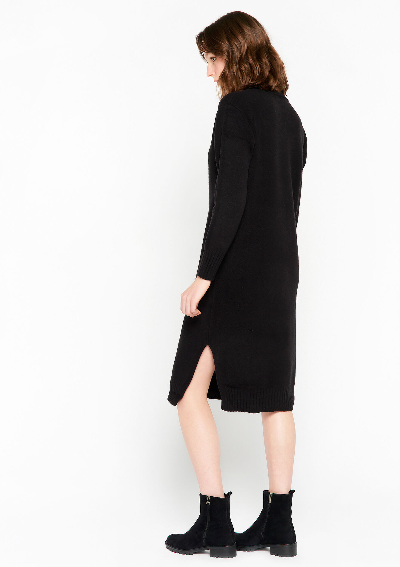 Robe pull à col roulé, Robe pull à col roulé - BLACK - 1070415