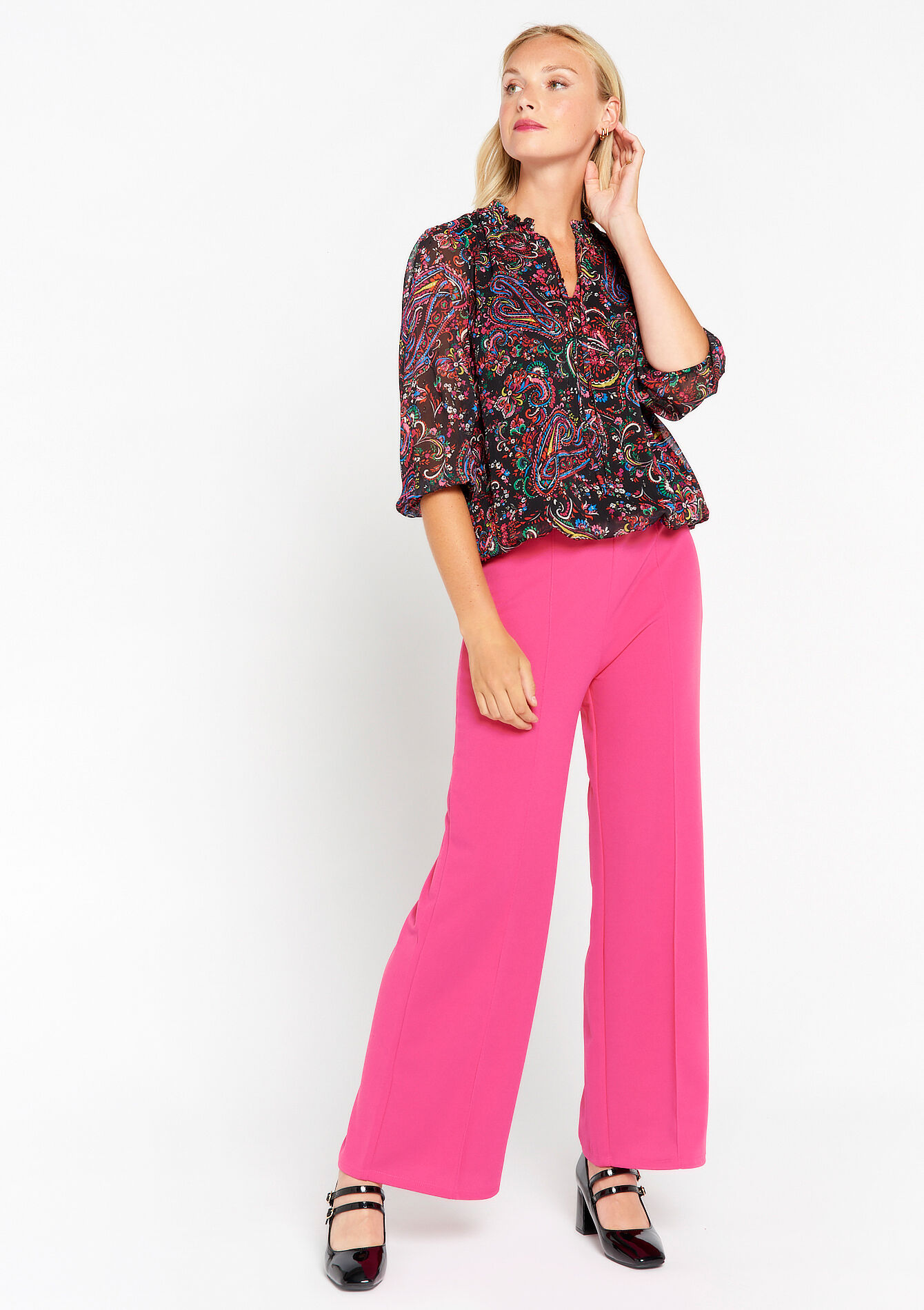 Blouse met paisleyprint, Blouse met paisleyprint - BLACK - 05702306_1119