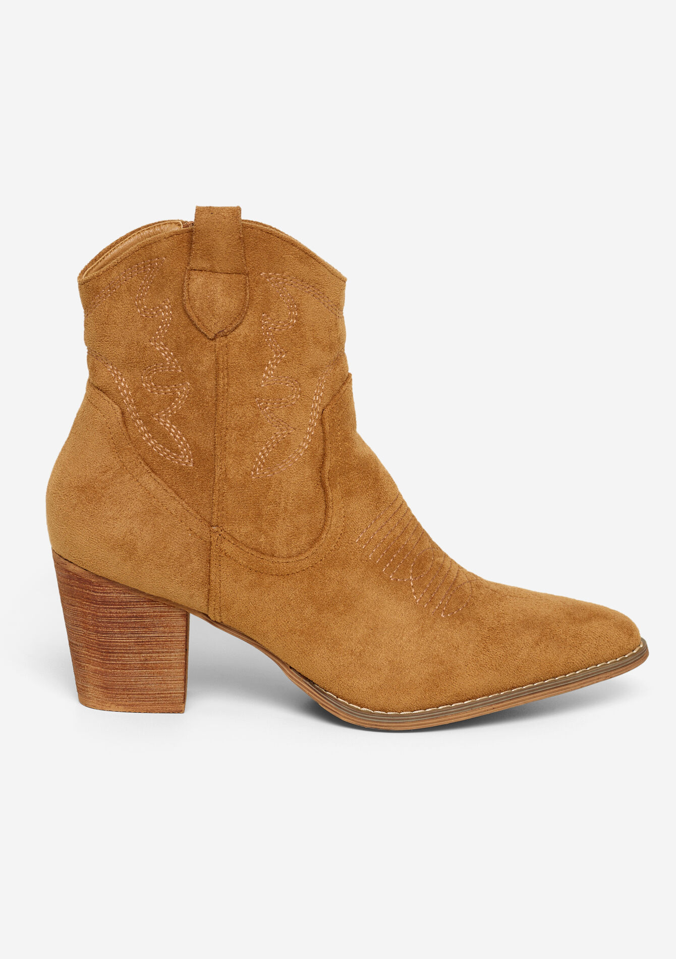 Suède western enkellaarsjes, Suède western enkellaarsjes - CAMEL - 13100308_950