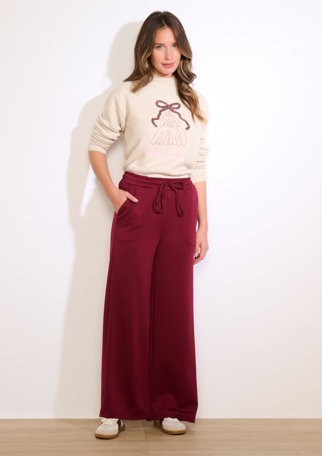 Losvallende relaxbroek, Losvallende relaxbroek - AUBERGINE - 15100401_1537