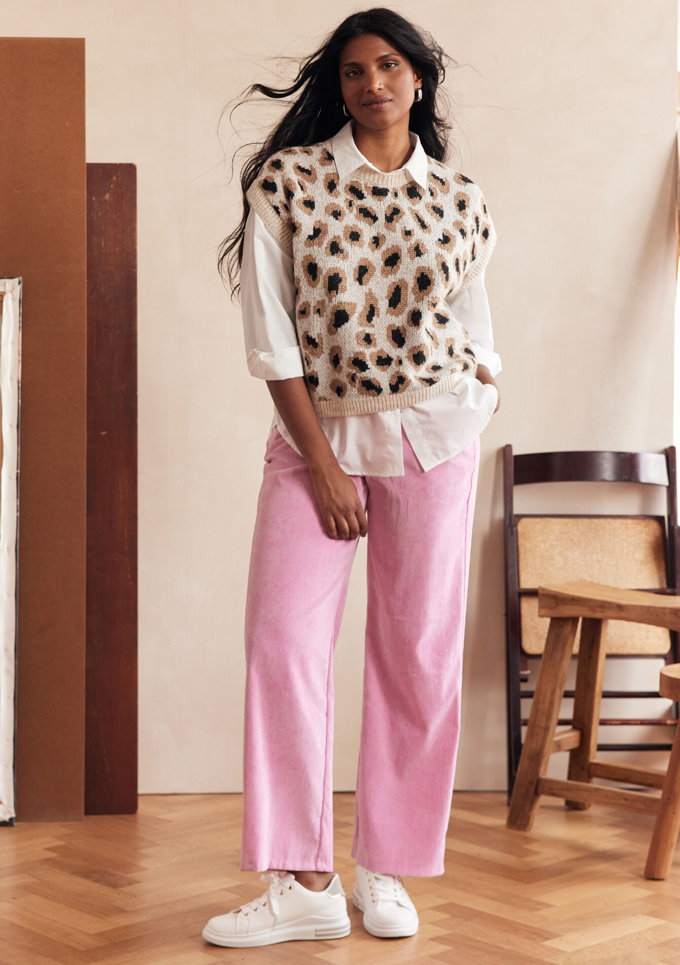 Trousers in baby corduroy, Trousers in baby corduroy - PINK BUBBLEGUM - 06600899_1477