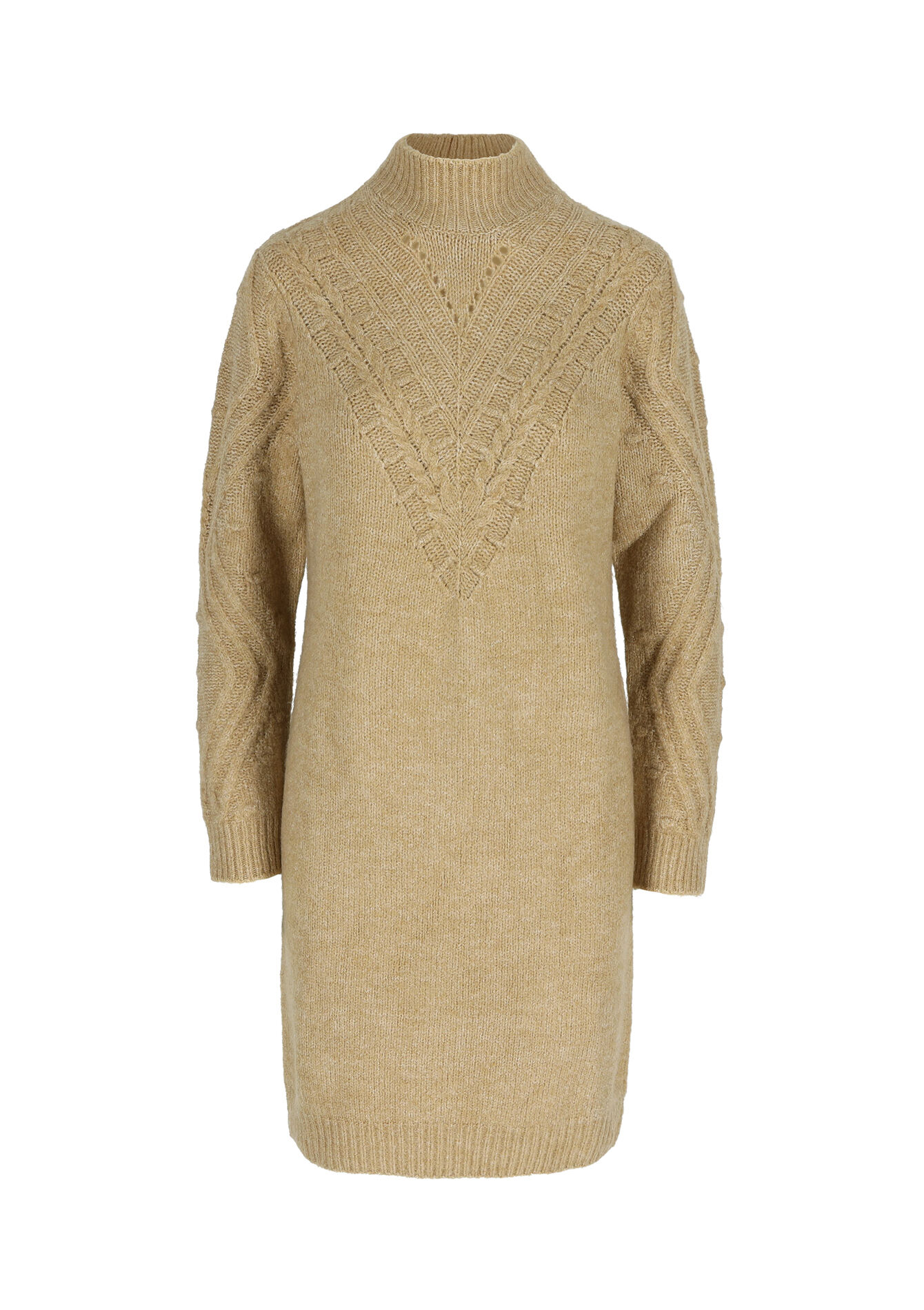 Kabelgebreide trui-jurk, Kabelgebreide trui-jurk - CAMEL - 08103304_950