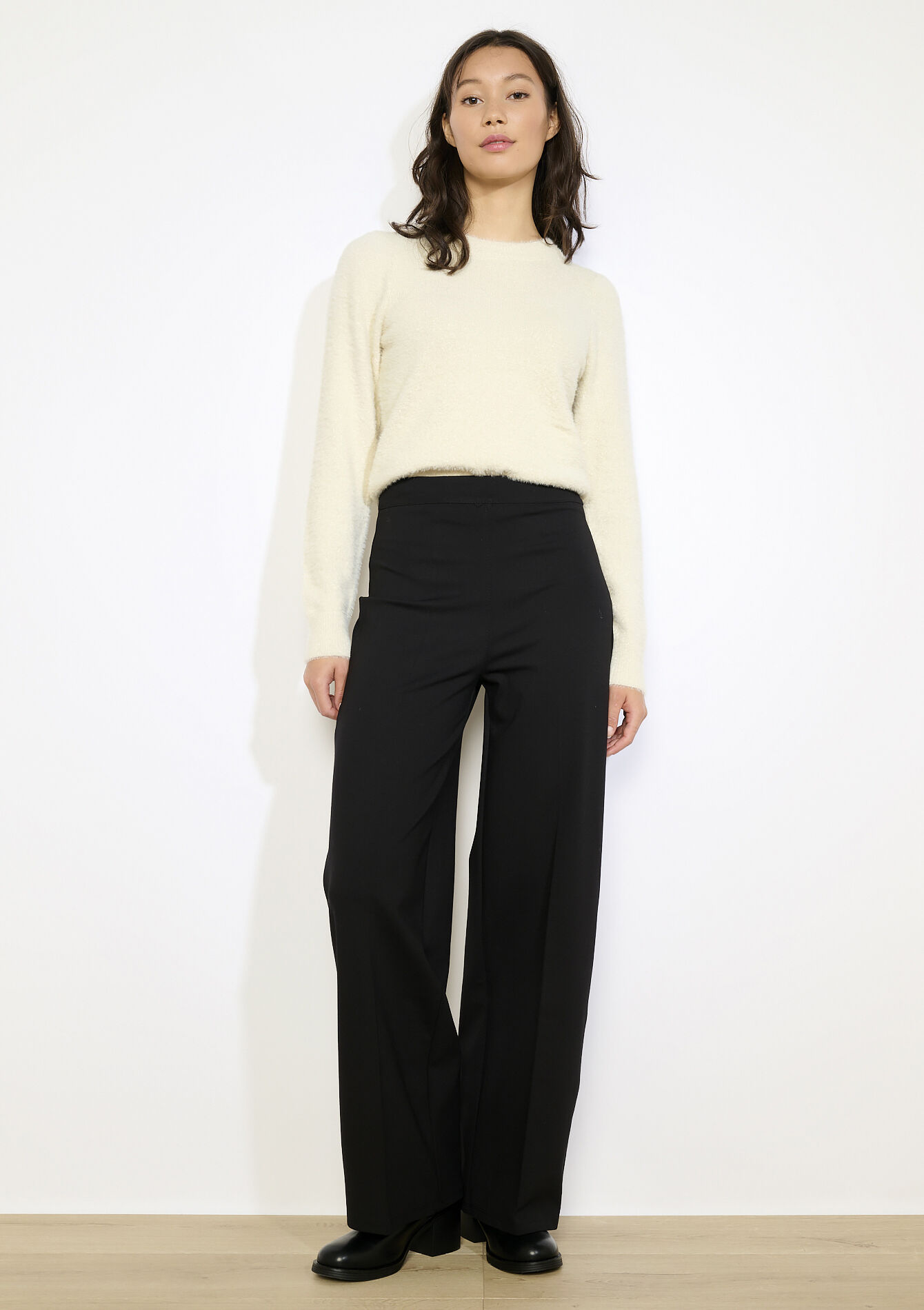 Pantalon évasé chic, Pantalon évasé chic - BLACK - 06601049_1119