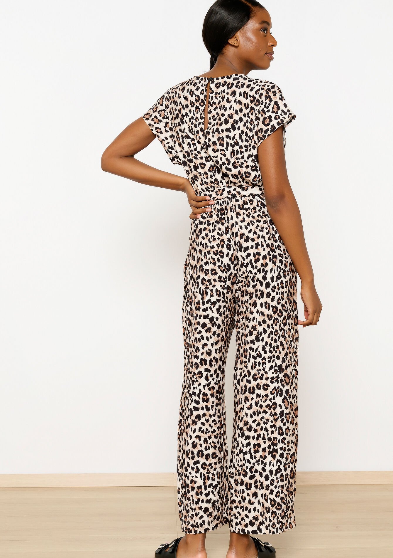 Jumpsuit with leopard print, Jumpsuit with leopard print - LT BEIGE - 06004526_2527
