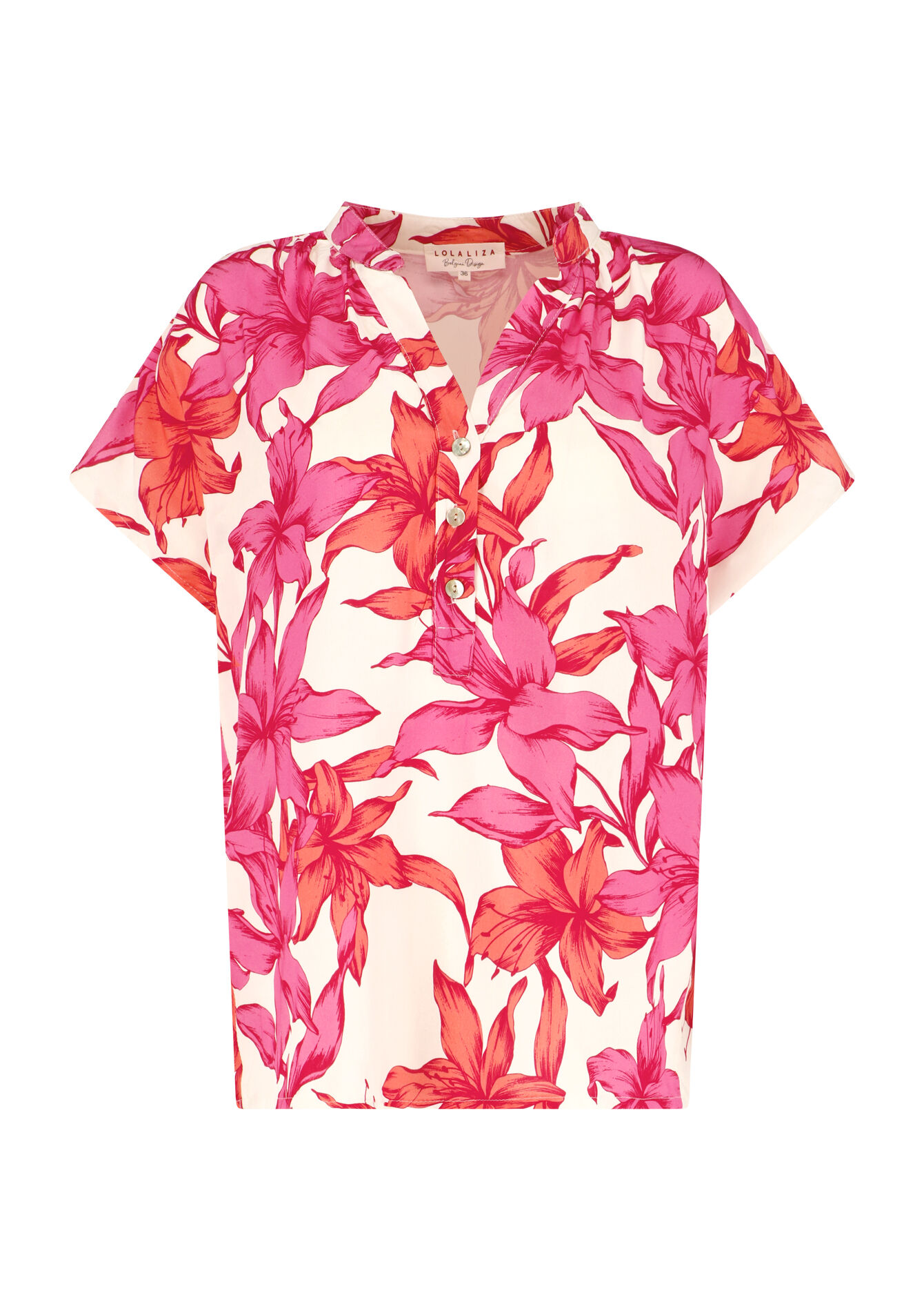 Blouse met bloemenprint - FUCHSIA - 05702241_5626