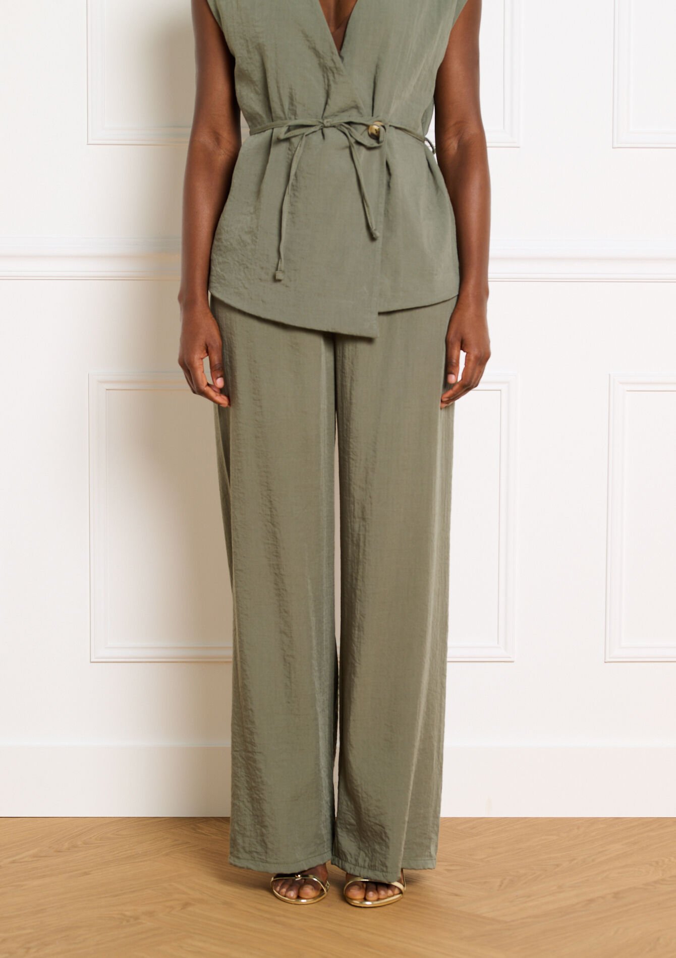 Pantalon fluide ample - KHAKI MED - 06601145_4327