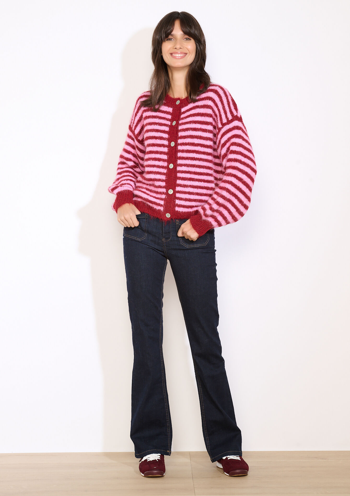 Gilet rayé doux, Gilet rayé doux - BORDEAU WINE - 04101385_1467