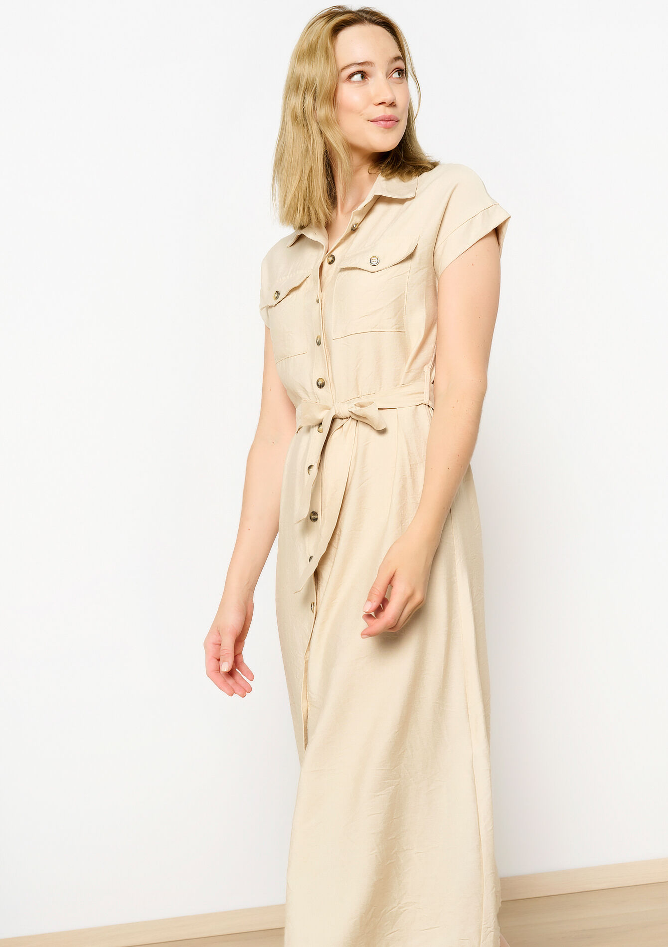 Hemdjurk in safaristijl, Hemdjurk in safaristijl - LT BEIGE - 08103677_2527