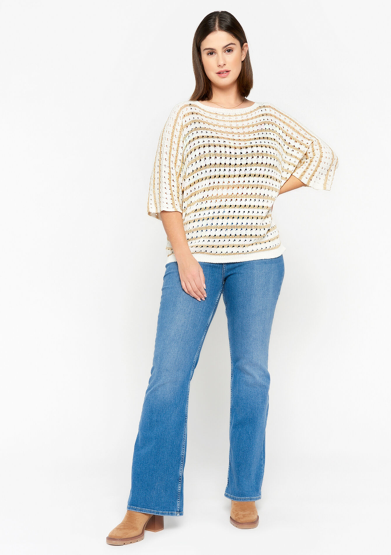 Pullover macramé, Pullover macramé - LT BEIGE - 04006116_2527