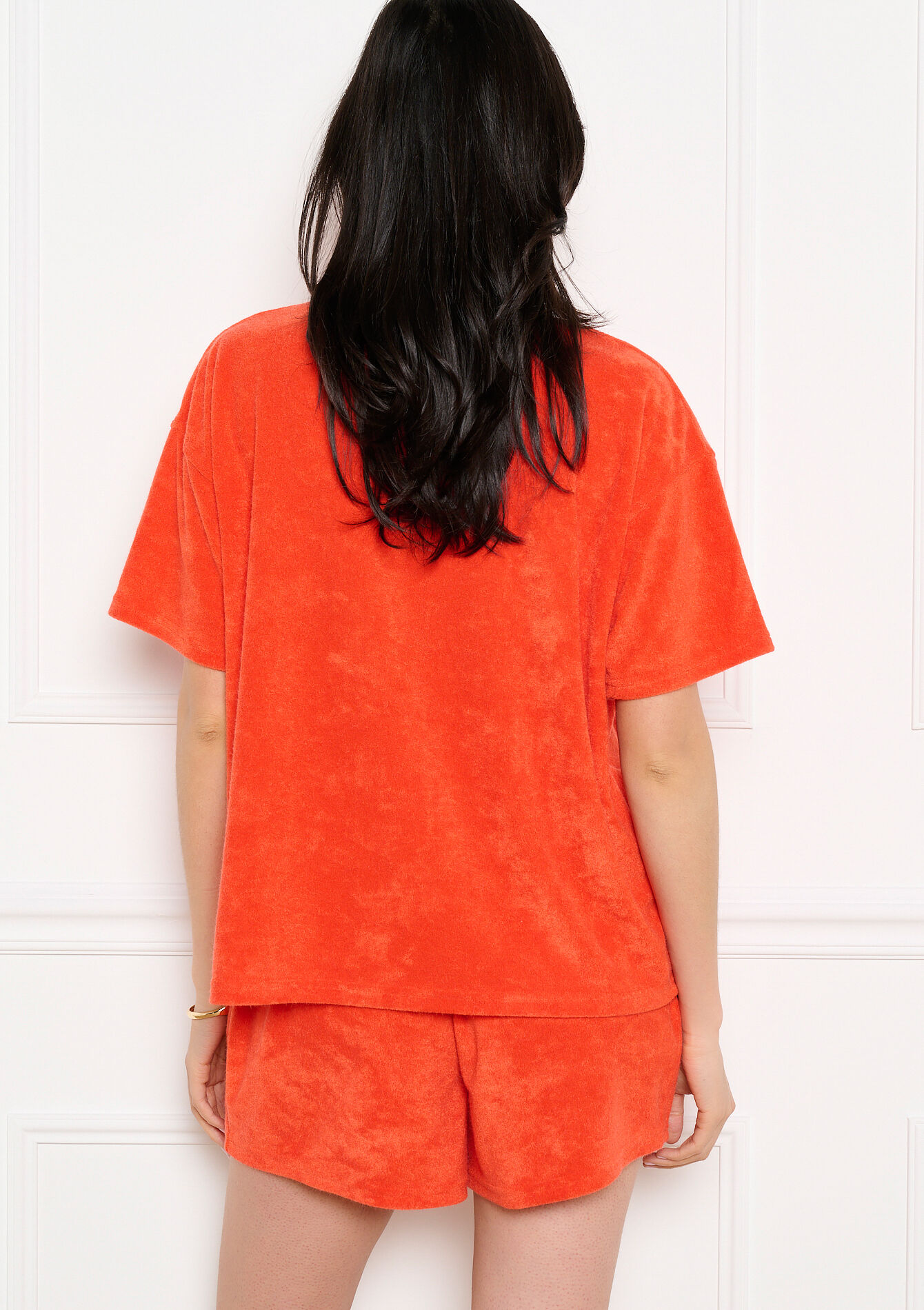 Relaxte badstof t-shirt - ORANGE BRIGHT - 15100420_1255