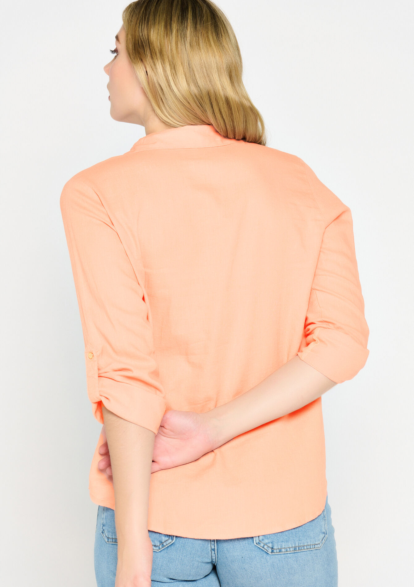 Blouse en lin, Blouse en lin - PASTEL PEACH - 05702073_1974