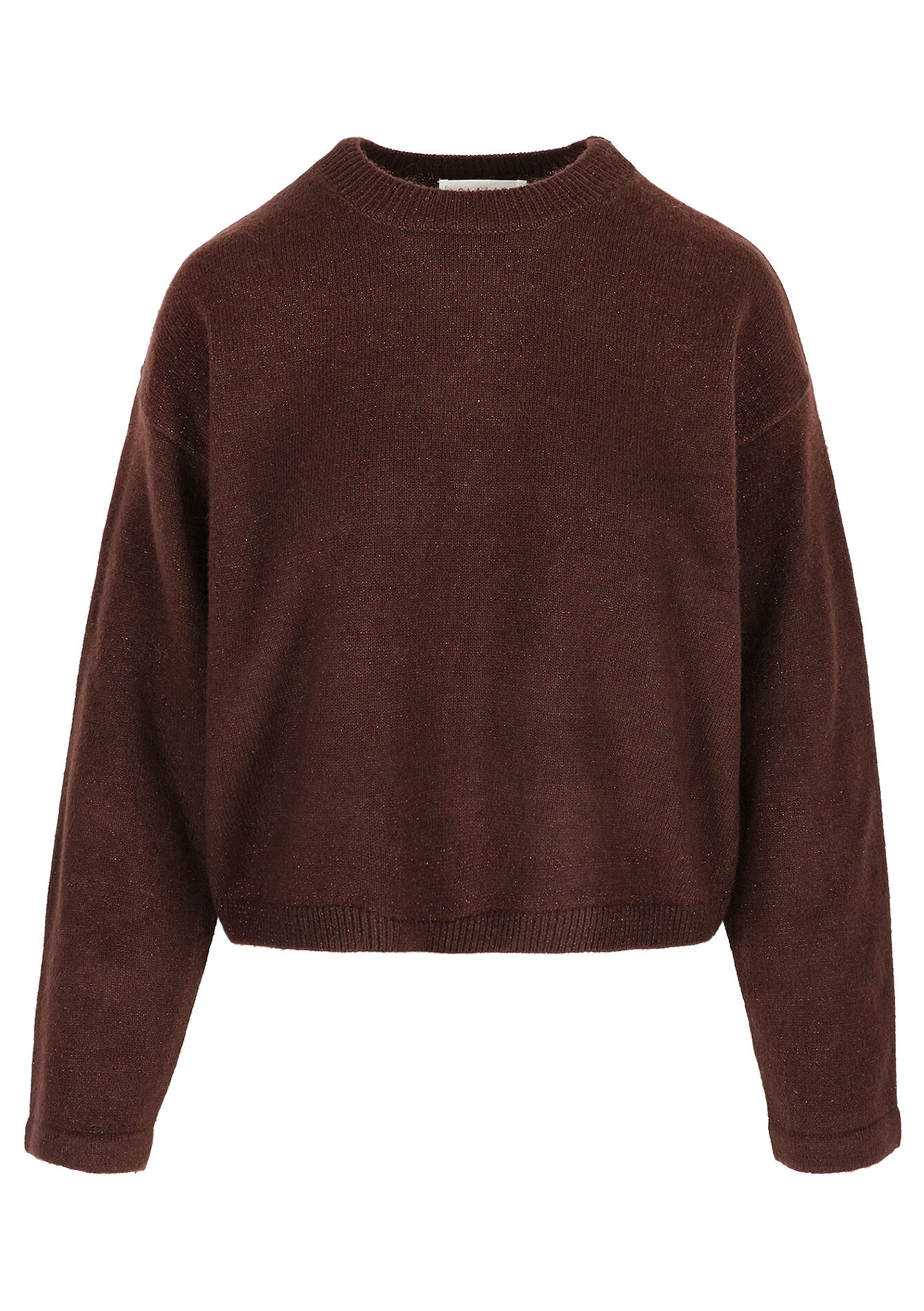 Sparkly round-neck jumper, Sparkly round-neck jumper - BROWN DARK CHOCOLATE - 04006939_3720