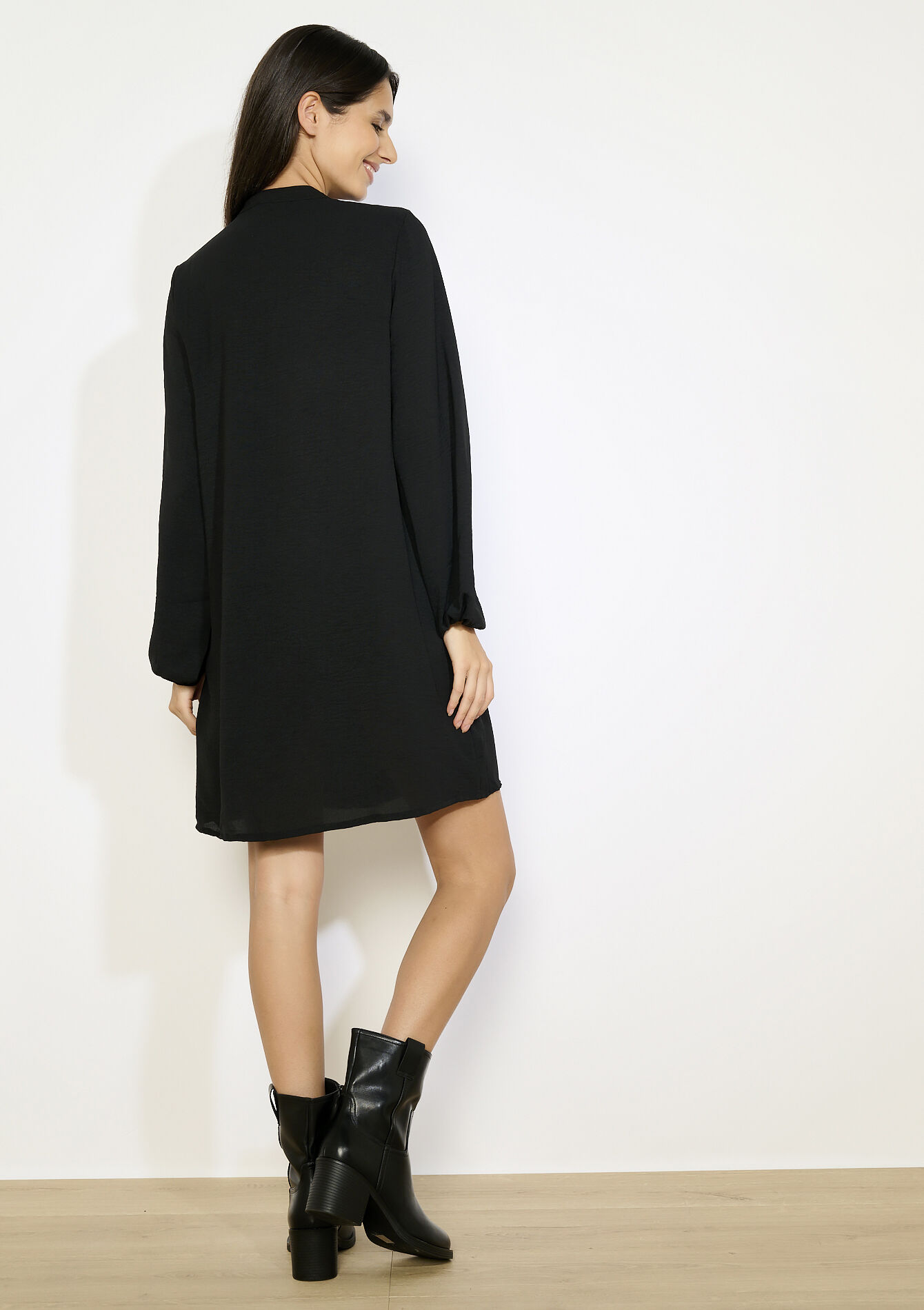 Robe ample boutonnée, Robe ample boutonnée - BLACK - 08104313_1119