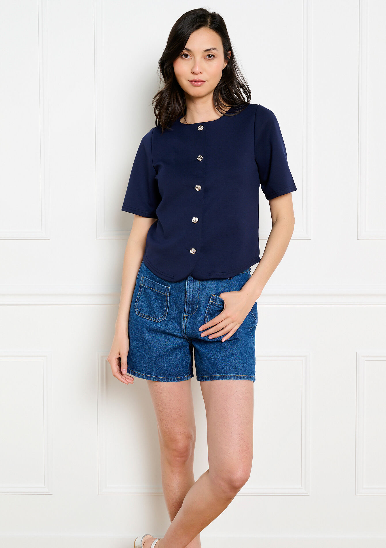 Haut boutonné manches courtes, Haut boutonné manches courtes, , hi-res