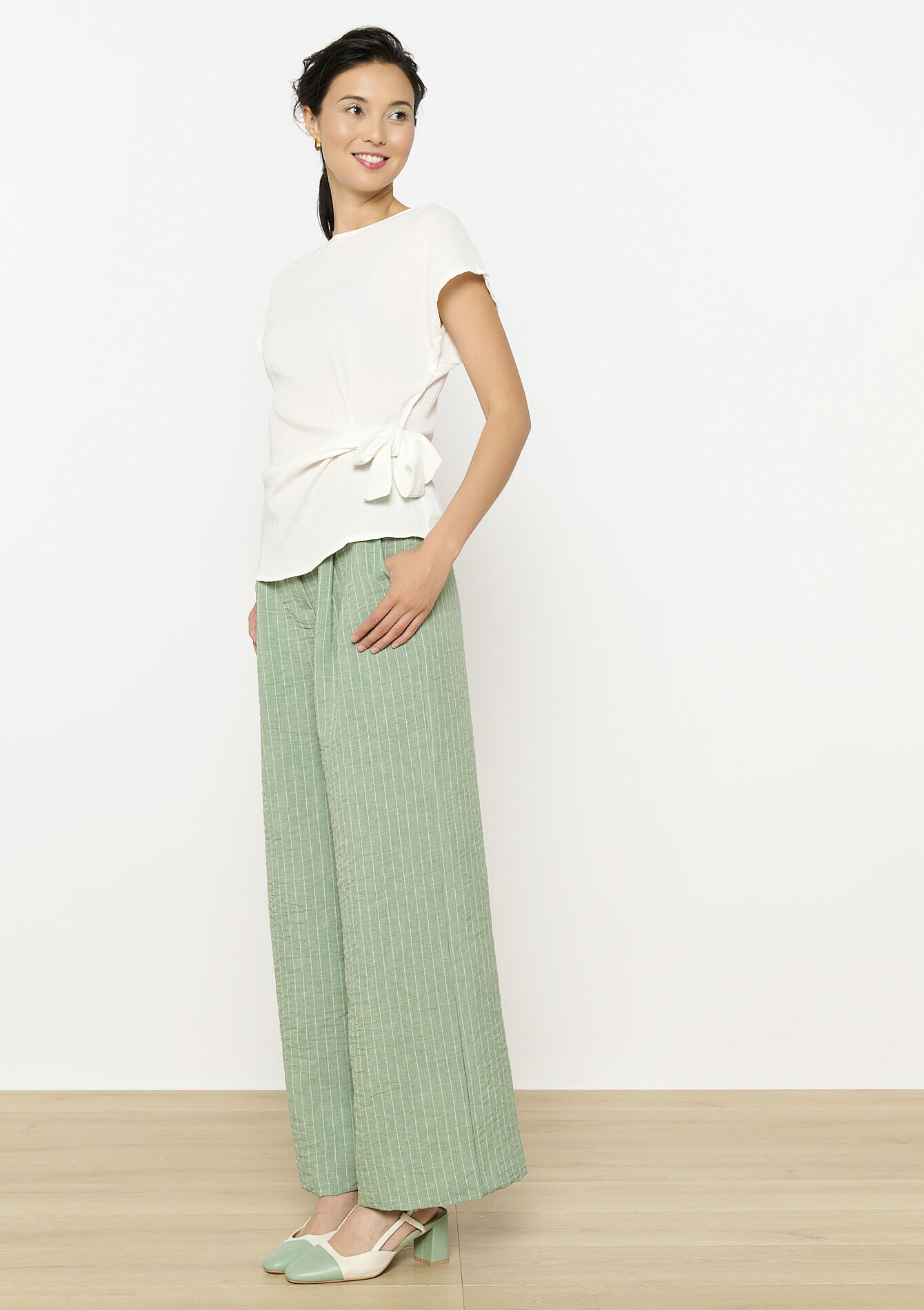 Top met strikceintuur, Top met strikceintuur - OPTICAL WHITE - 02301862