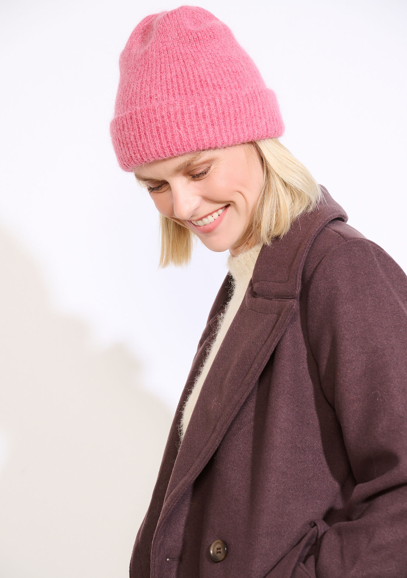 Zachte geribde beanie - PINK BUBBLEGUM - 17002194_1477