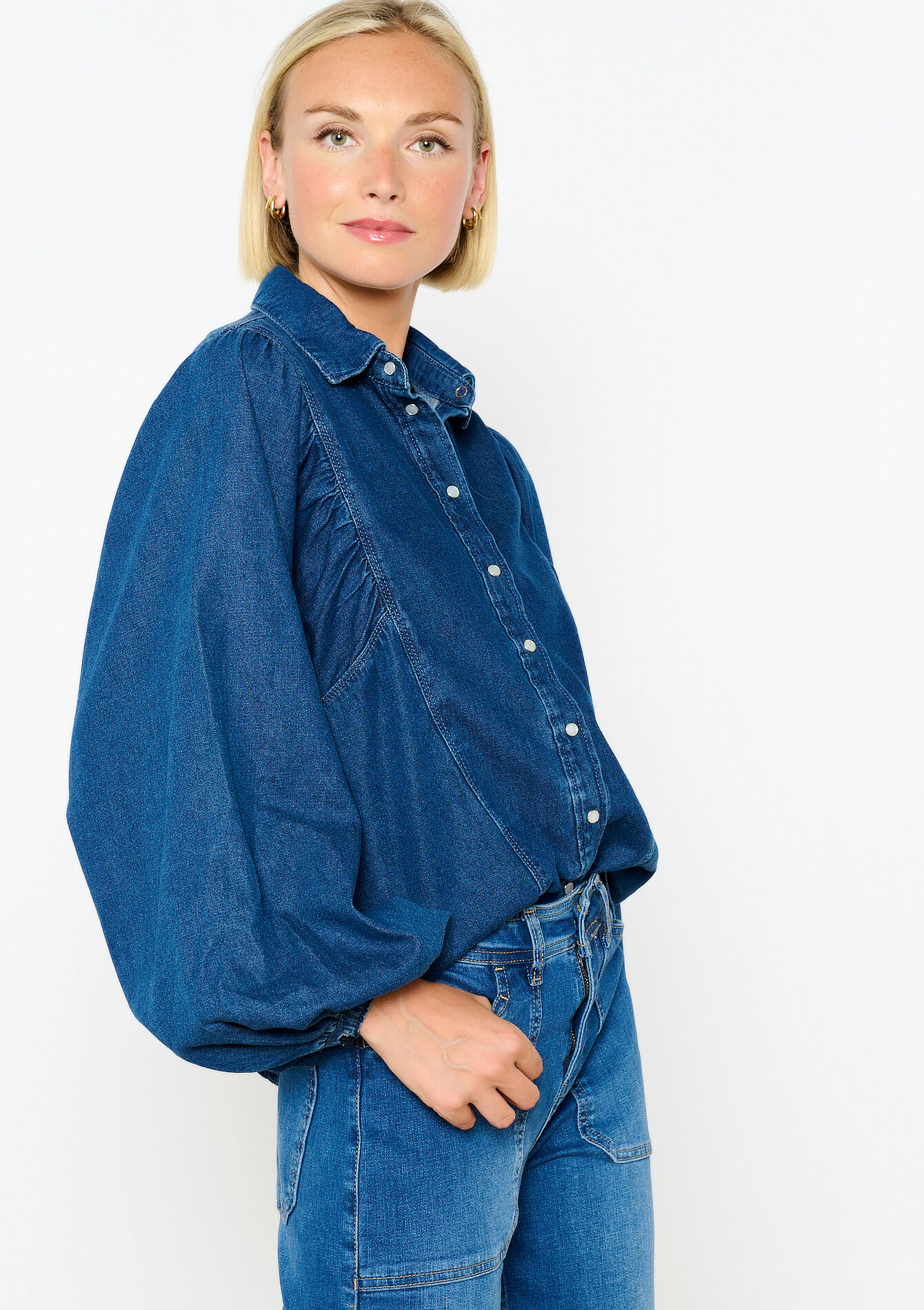 Oversized denim hemd, Oversized denim hemd - DARK BLUE - 05702576_0501