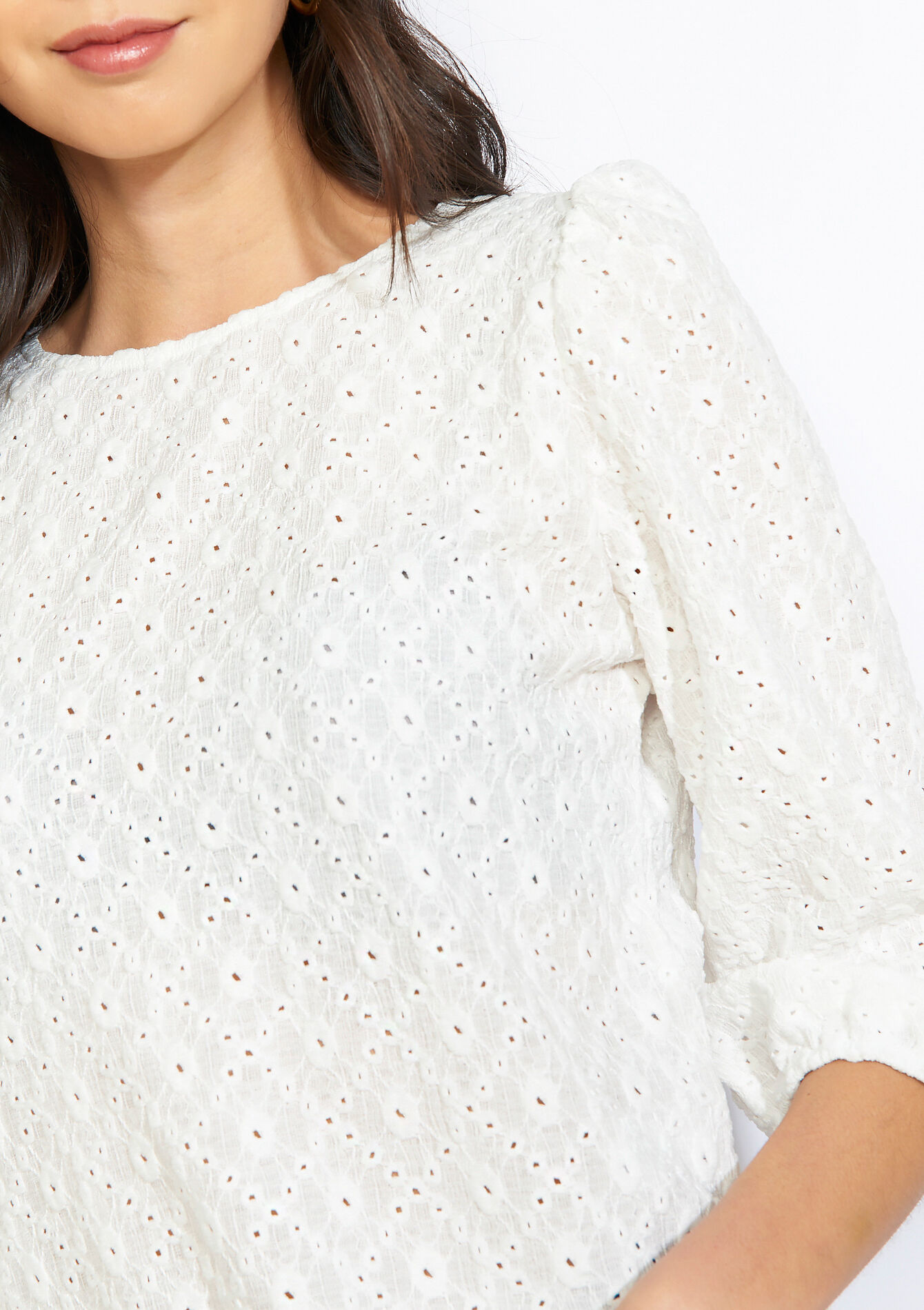 Broderie anglaise blouse - OFFWHITE - 02302005