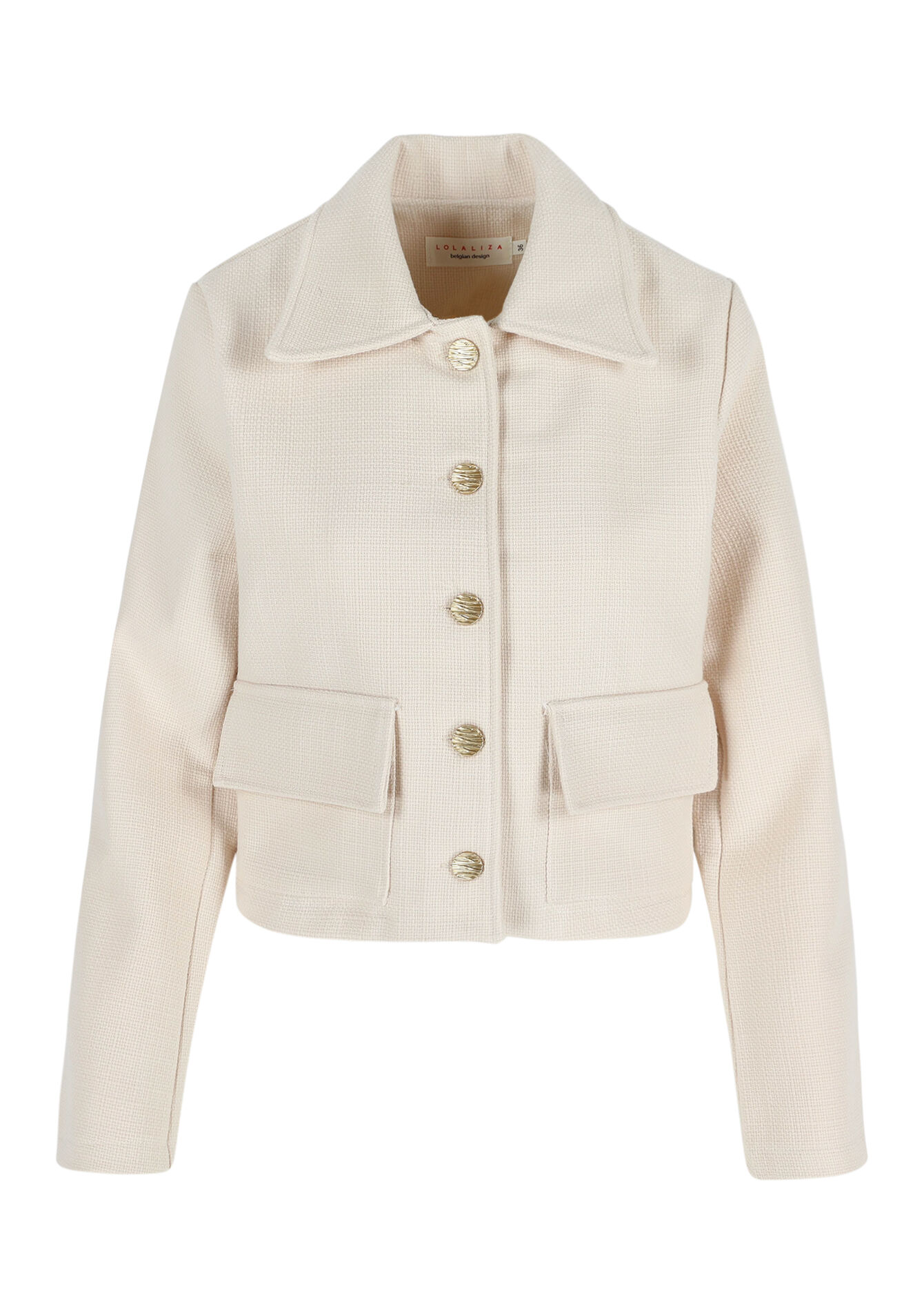 Tweed jacket with buttons - VANILLA WHITE - 09101027_1013