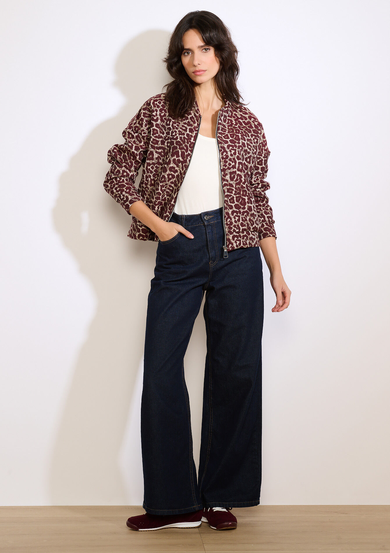 Bomberjack met luipaardprint, Bomberjack met luipaardprint - BORDEAUX WINE - 09101142_5514