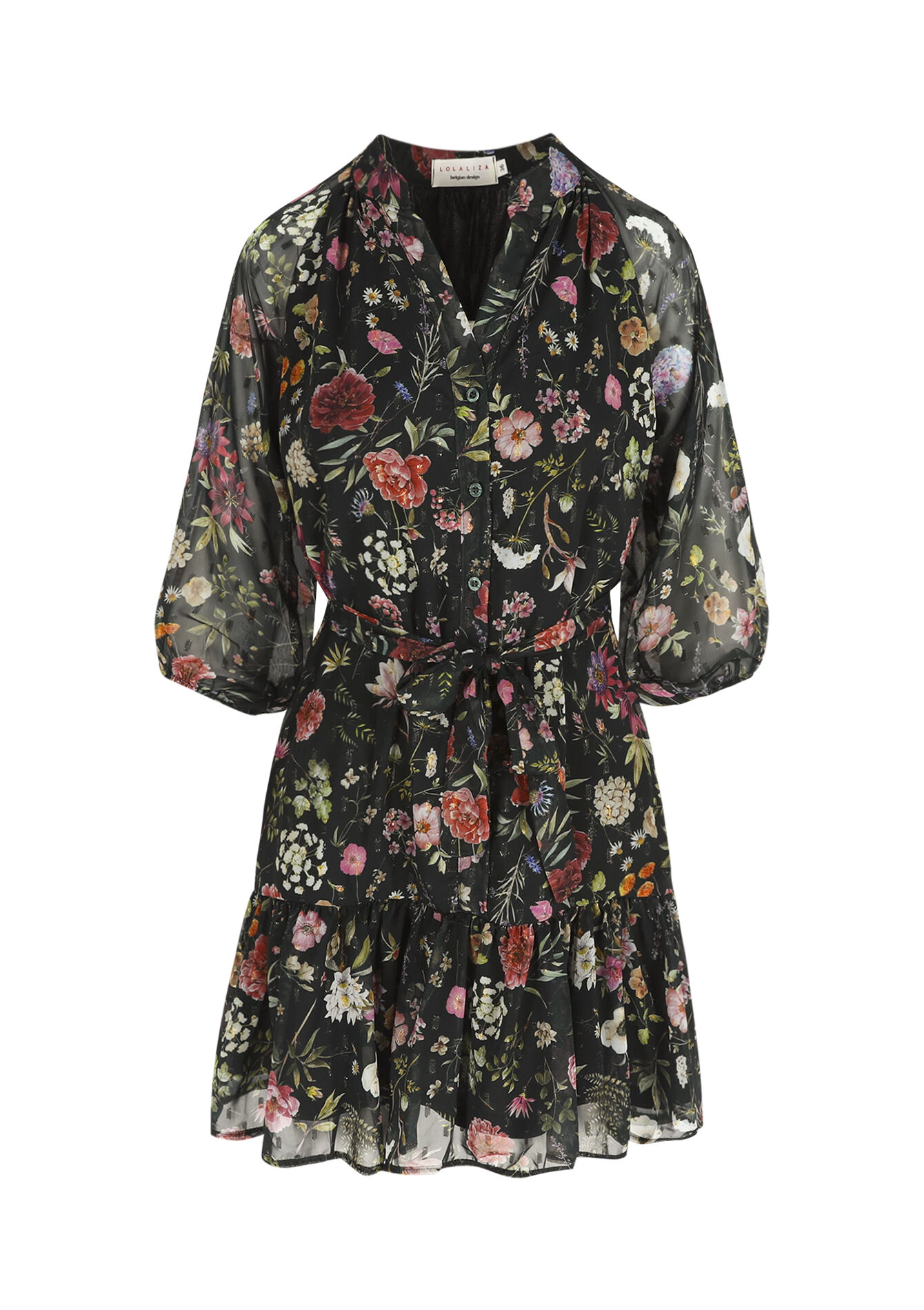 Robe fluide à imprimé floral - BOTTLE GREEN - 08104310_1778