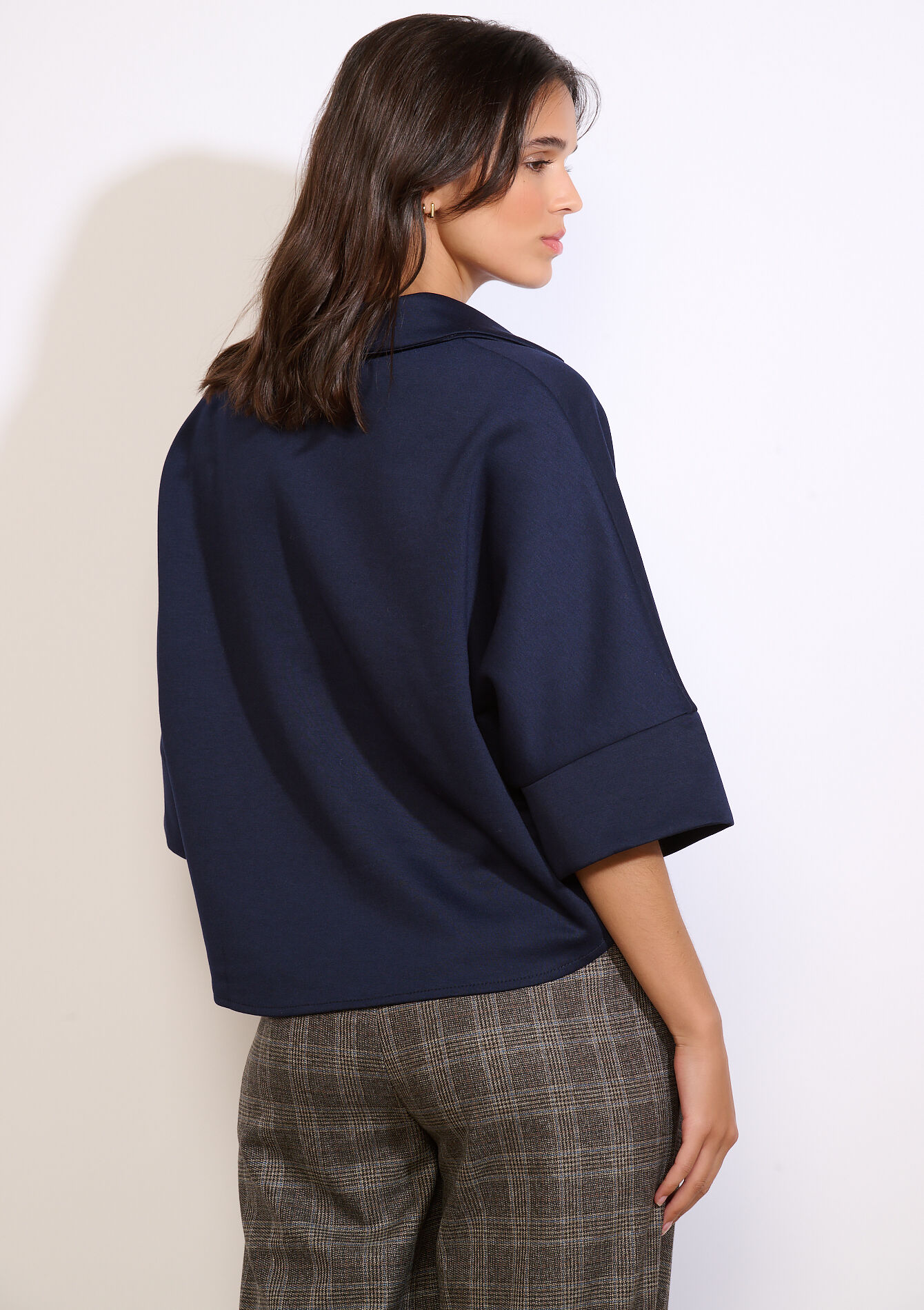 Losvallende polo met knopen, Losvallende polo met knopen - NAVY BASIC - 02301968_2723