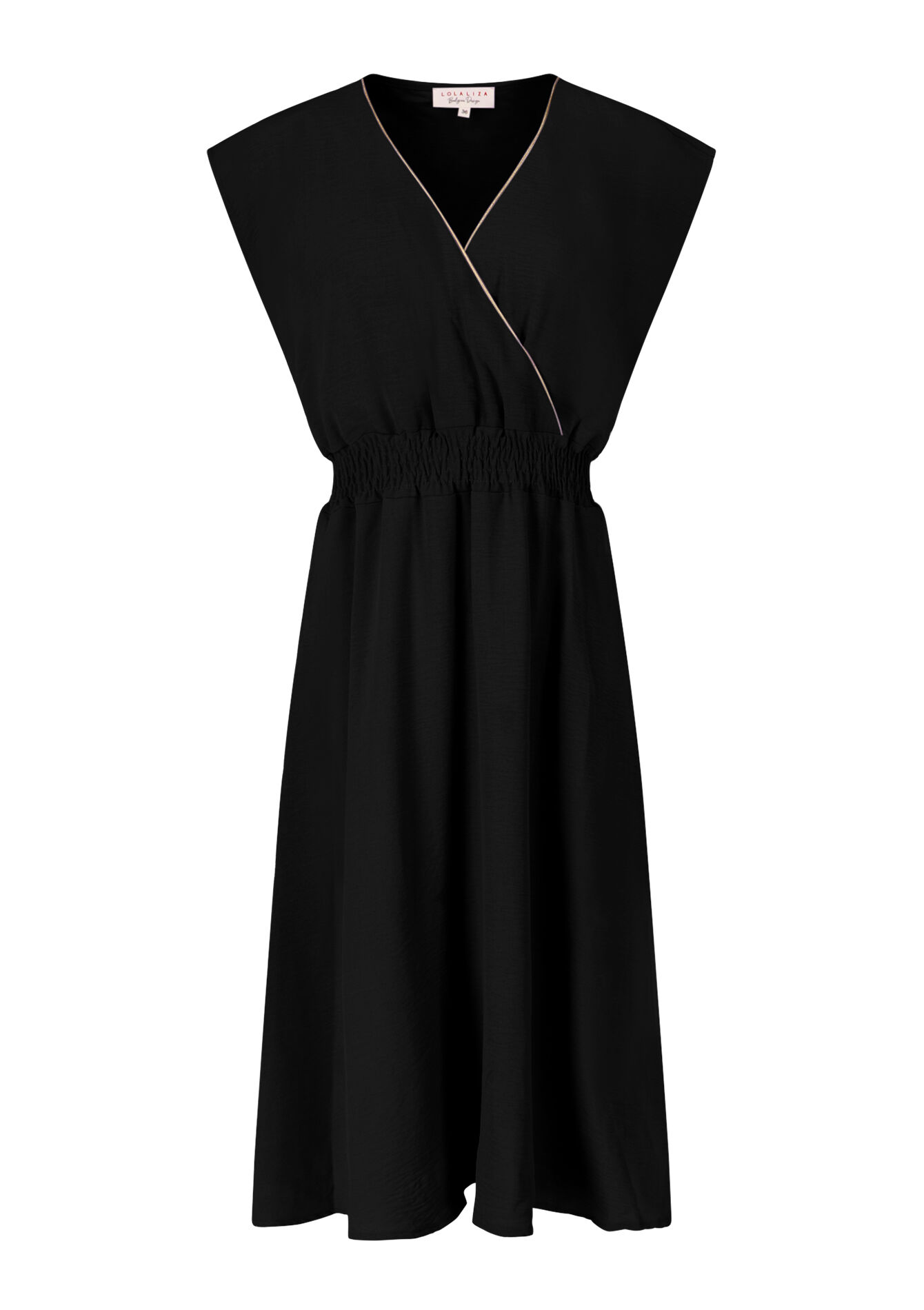 Plain wrap dress, Plain wrap dress - BLACK - 08602143_1119