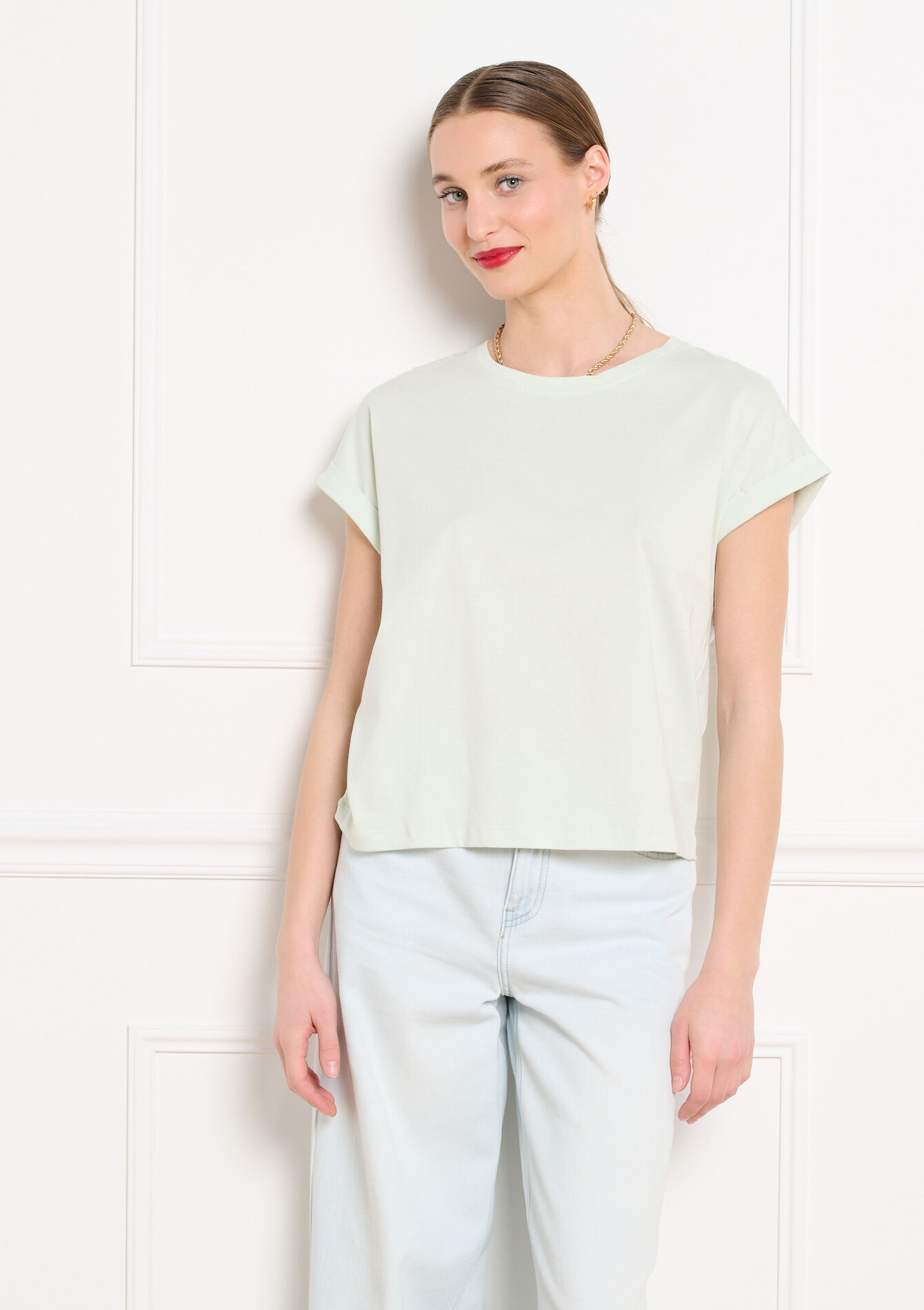 Losvallende T-shirt - MINT GREEN - 02301926_1723