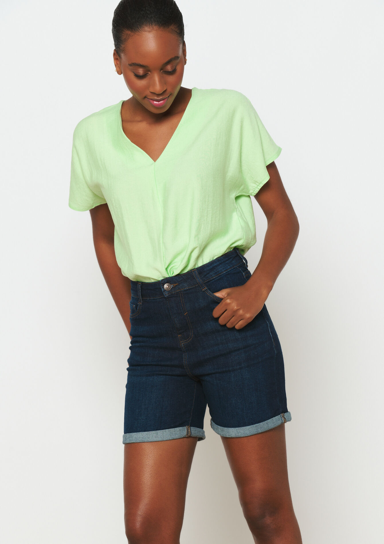 Short en jean - DARK BLUE - 22000514_0501