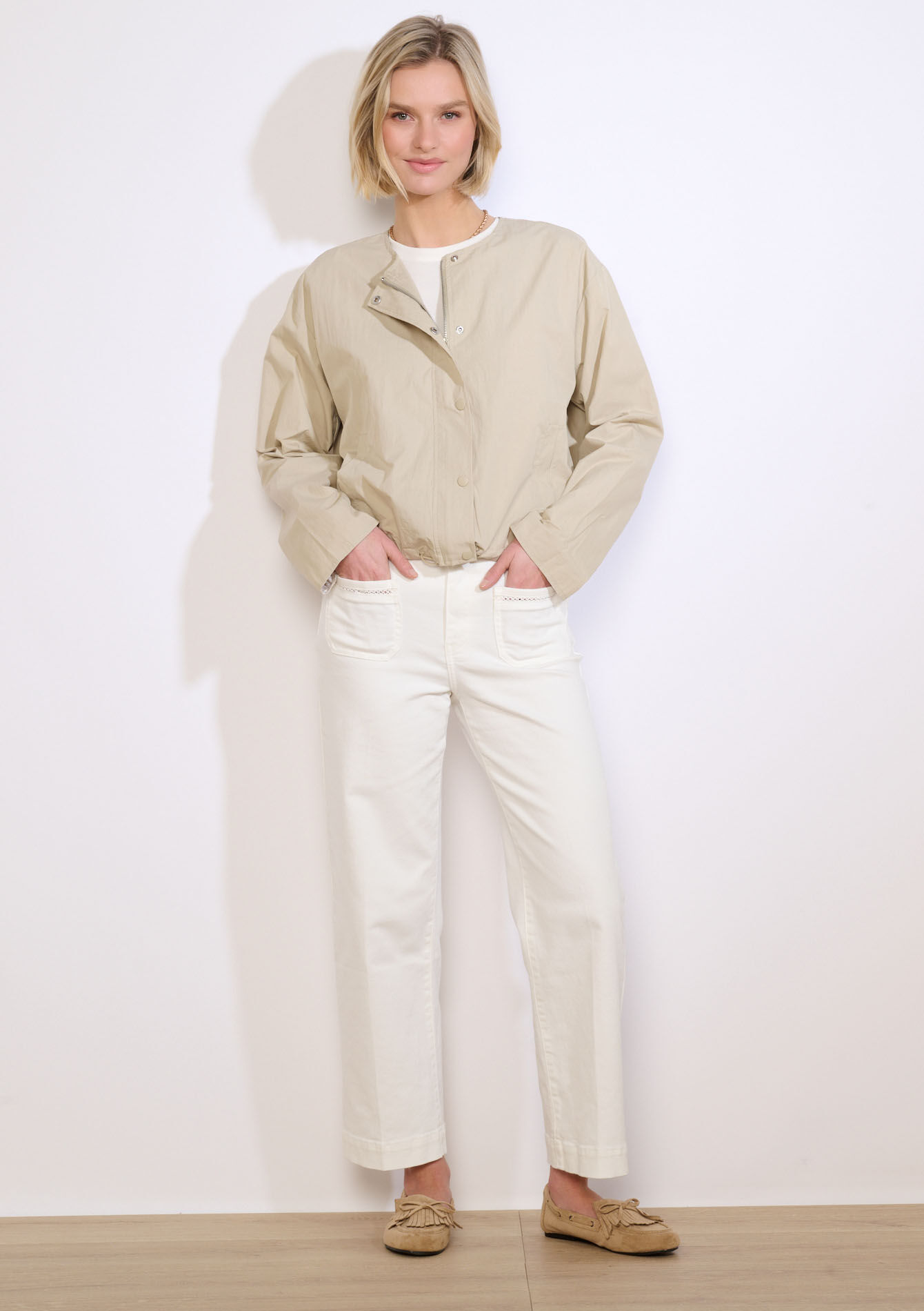 zip-up jacket - LT BEIGE - 09001492_2527