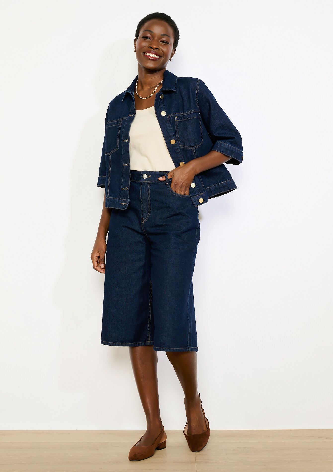 Bermuda en denim - DARK BLUE - 22000662_0501