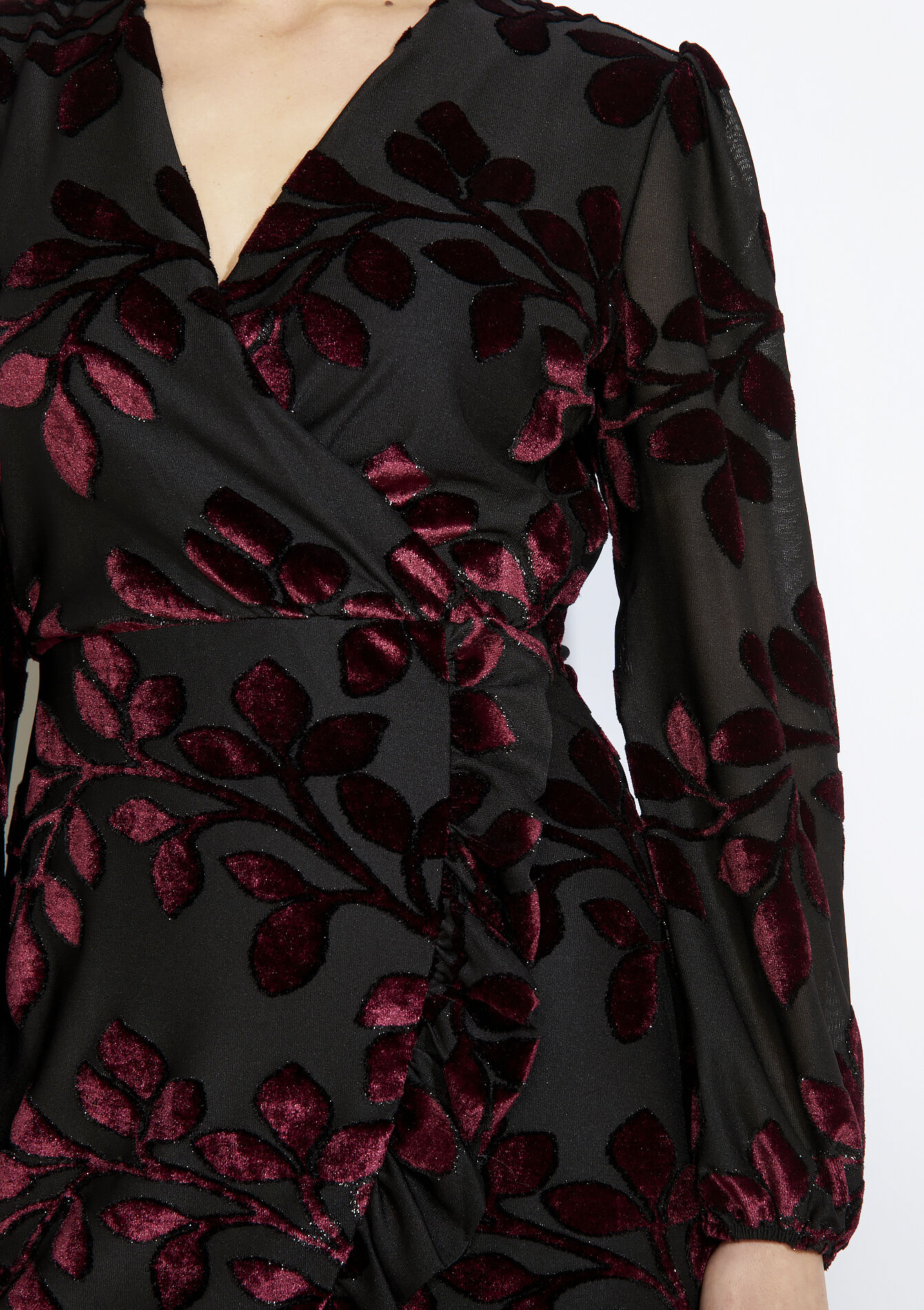 Mini-jurk met fluweelmotief, Mini-jurk met fluweelmotief - BLACK - 08104413_1119