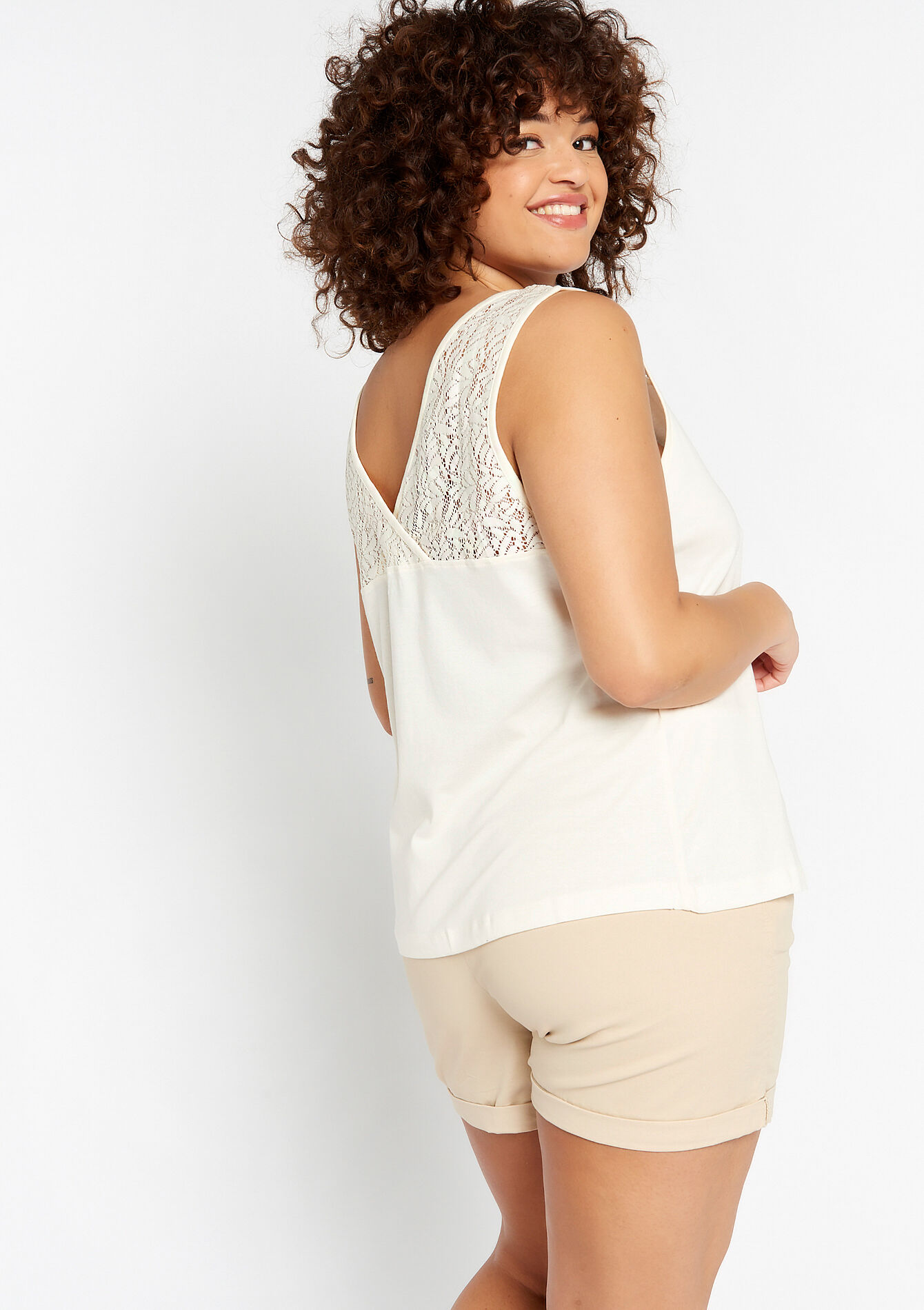 Top with lace, Top with lace - OFFWHITE - 02200341_1001