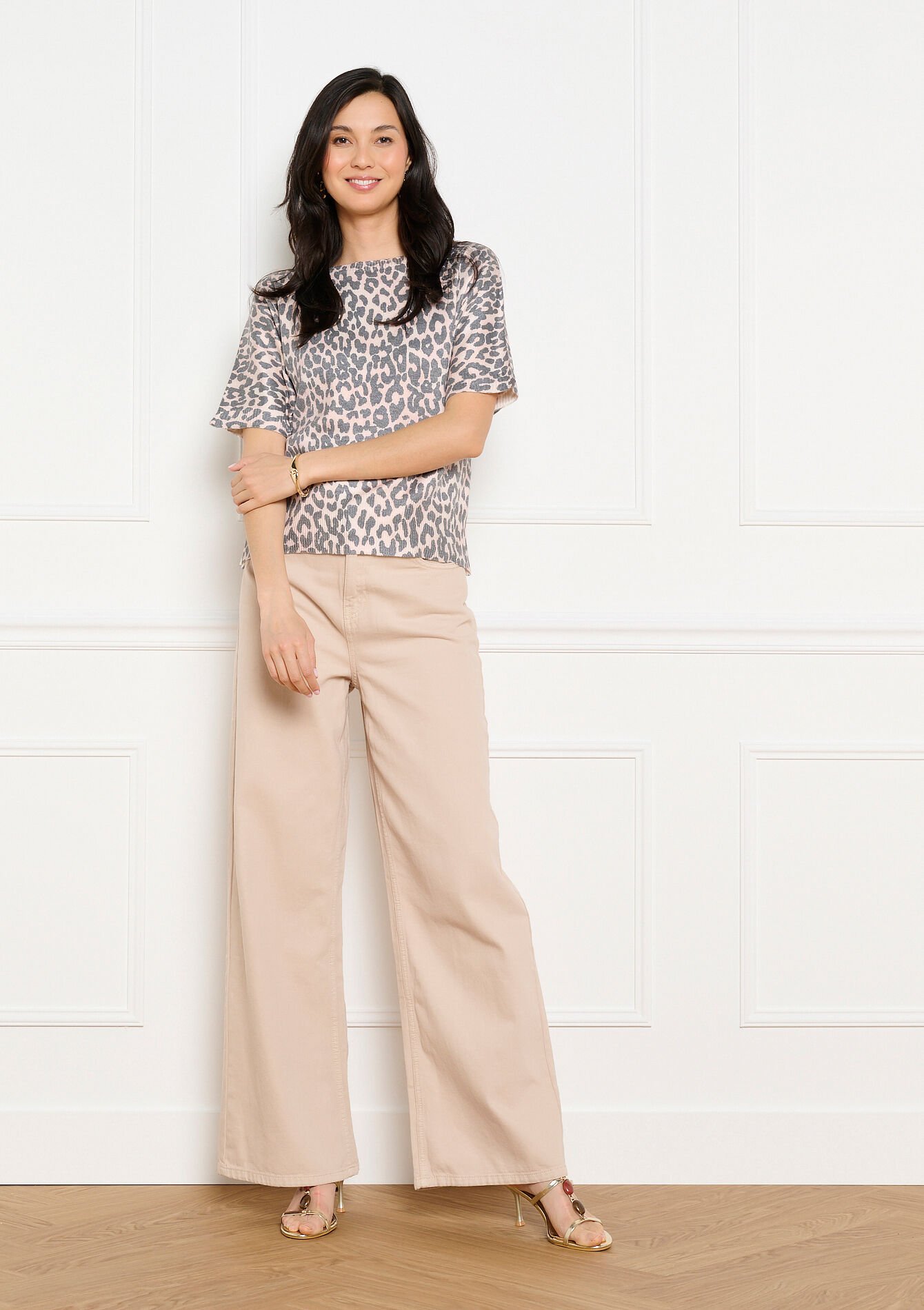 Trui met luipaardmotief - LIGHT CAMEL - 04007210_3814