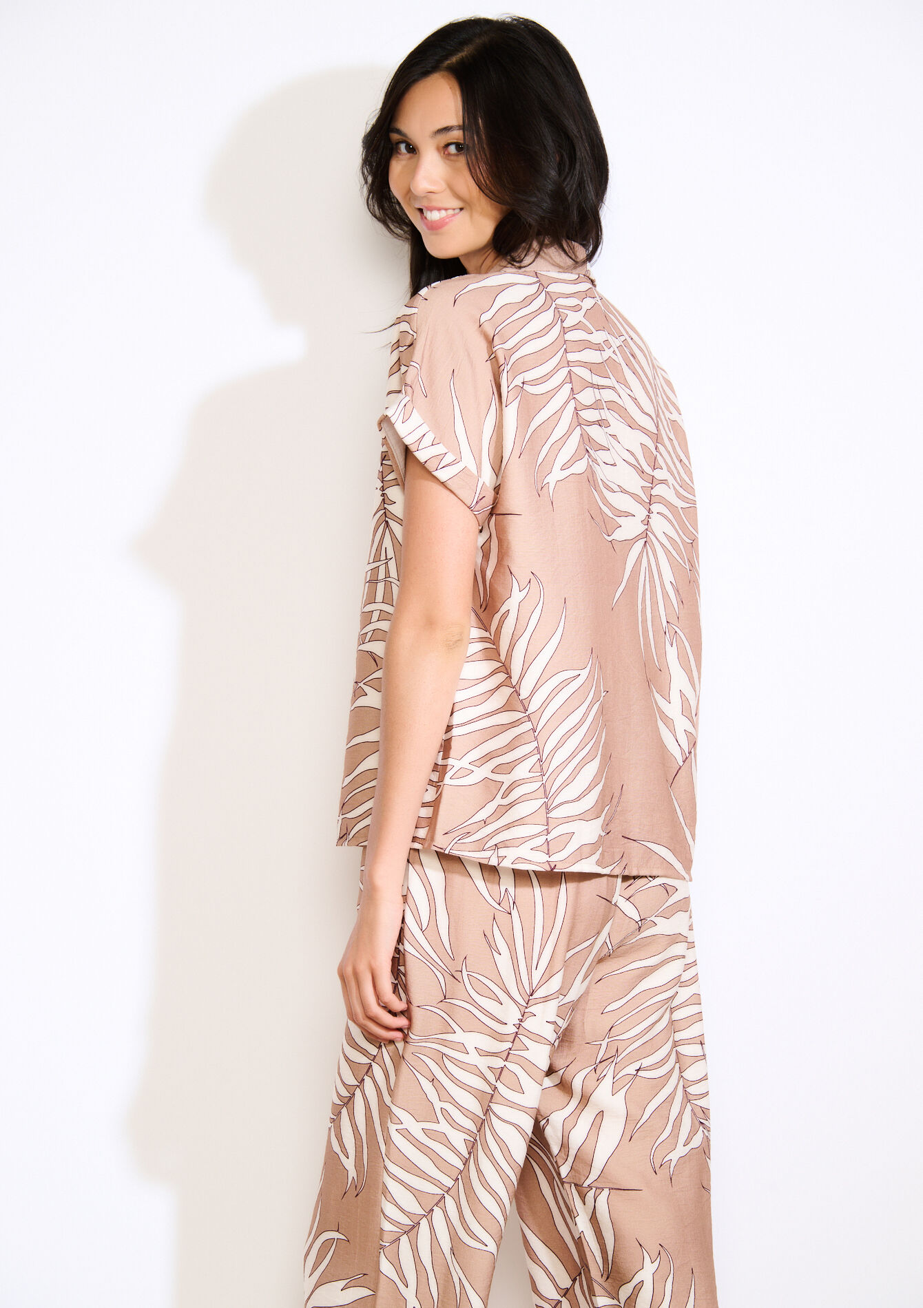 Printed fluid blouse, Printed fluid blouse - BEIGE SAND - 05702895_1940