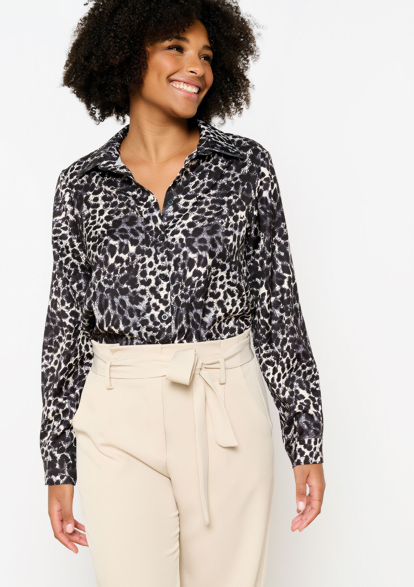 Hemd met luipaardprint, Hemd met luipaardprint - MED GREY - 05702754_2573