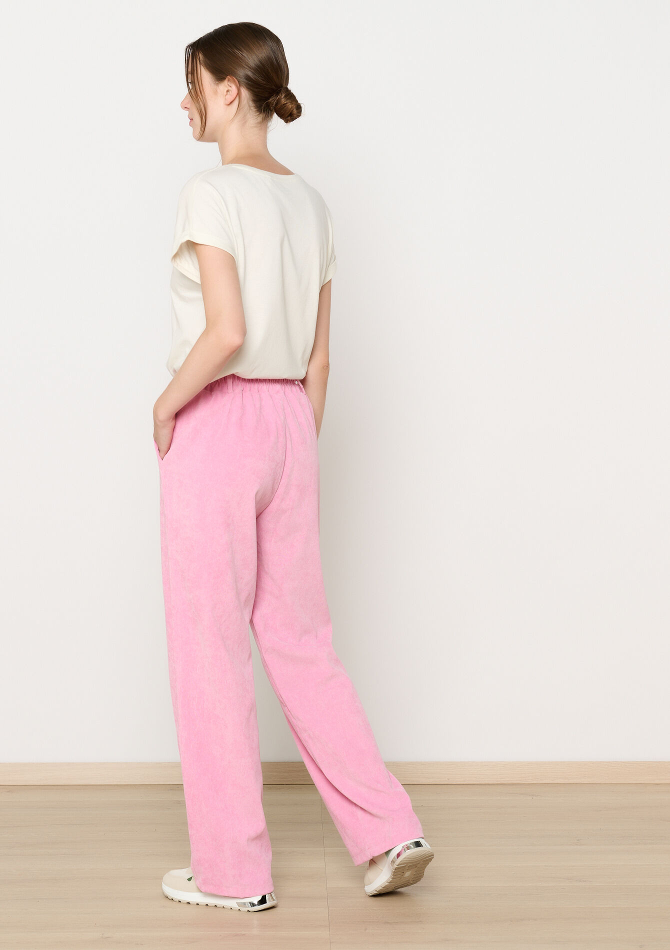 Trousers in baby corduroy, Trousers in baby corduroy - PINK BUBBLEGUM - 06600899_1477