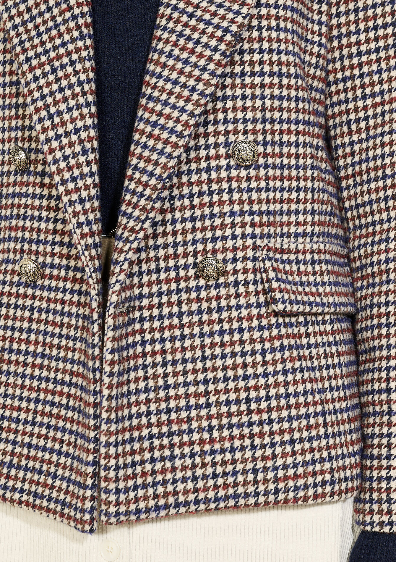 Geruite double-breasted blazer, Geruite double-breasted blazer - LT BEIGE - 09101110_2527