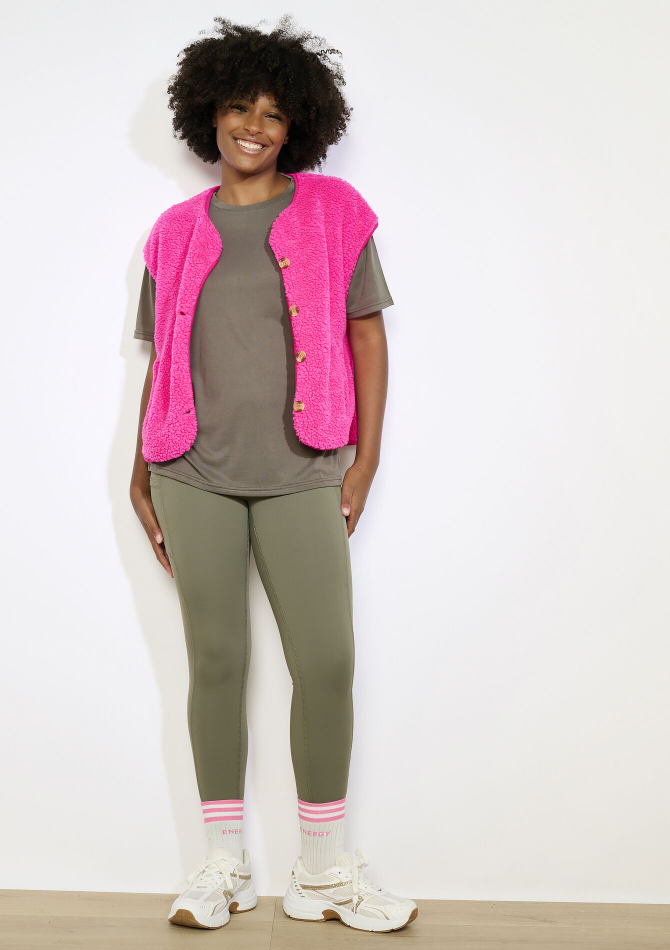 Zachte mouwloze bodywarmer, Zachte mouwloze bodywarmer - FLUO PINK - 09001486_5727