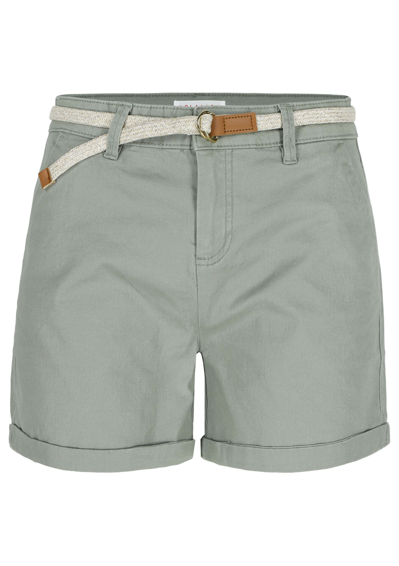 Chino short met riem, Chino short met riem - KHAKI FADED - 06100571_4326