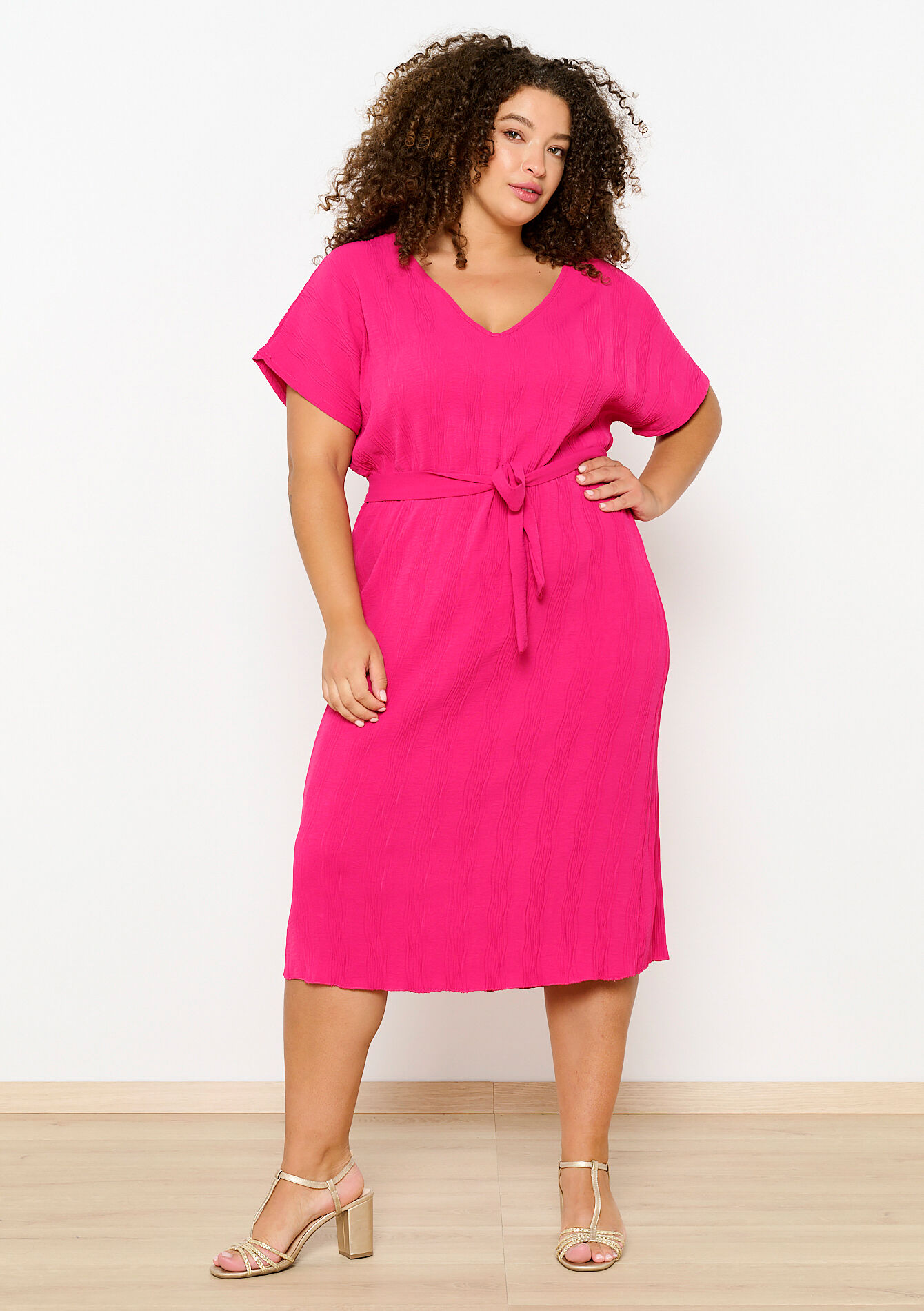 Rechte T-shirtjurk met striklint, Rechte T-shirtjurk met striklint - GREEN LAGOON - 08103630