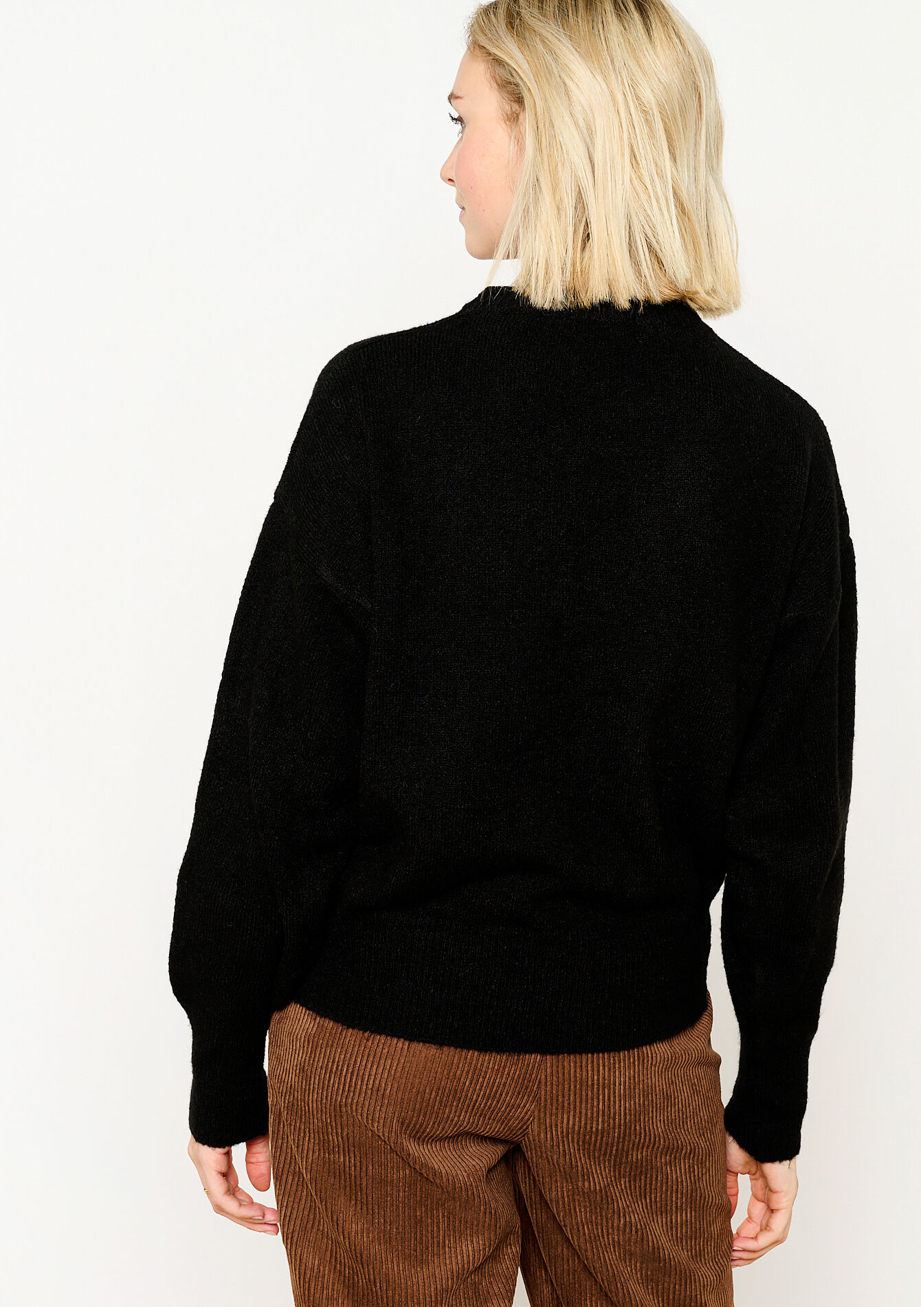 Pullover uni à col rond, Pullover uni à col rond - BLACK - 04006401_1119