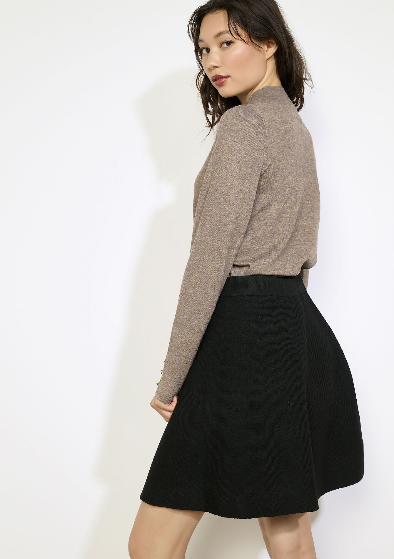 Pull col roulé à boutons, Pull col roulé à boutons - TAUPE - 04006921