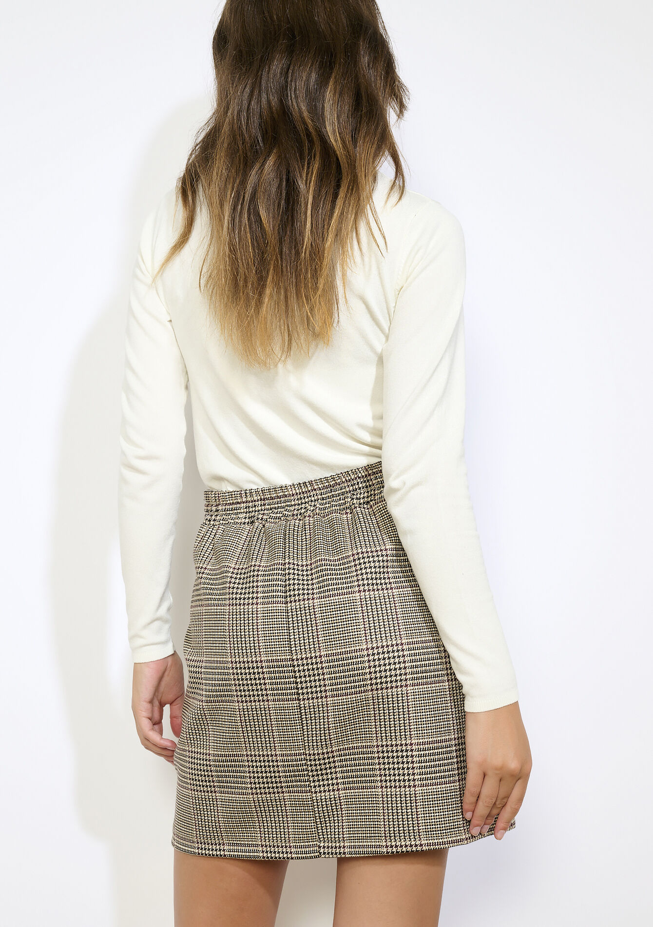 Geruite minirok - VANILLA WHITE - 07101411_1013