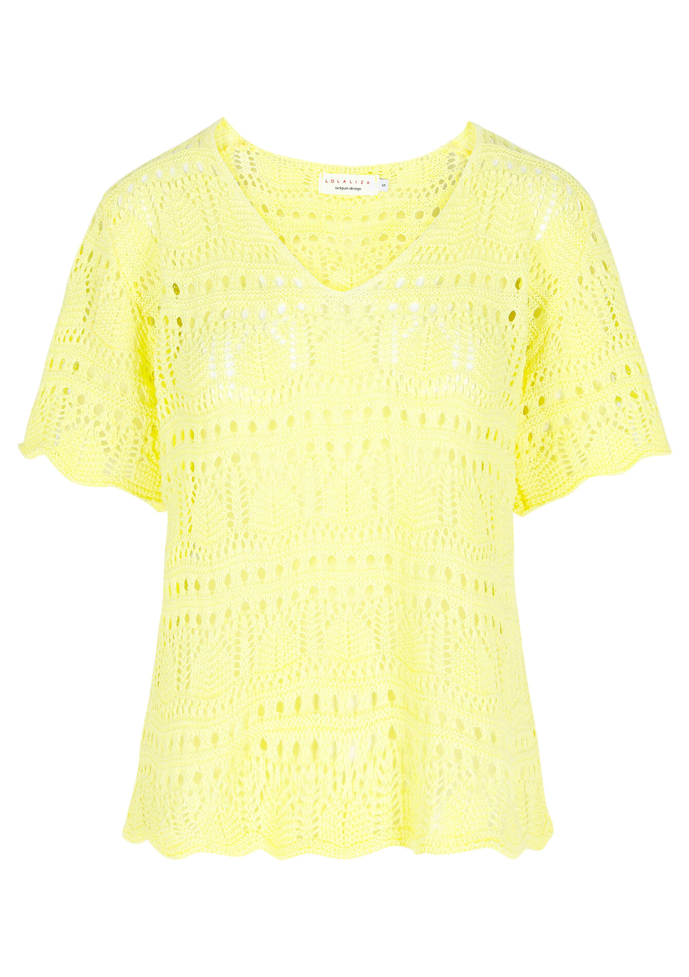 T-shirt avec macramé - YELLOW PASTEL - 02301599_5004