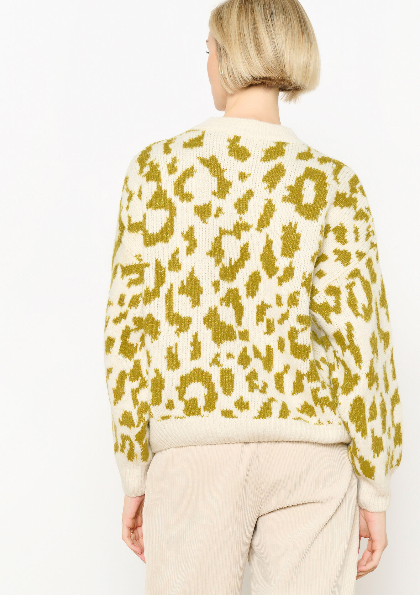 Trui met luipaardprint, Trui met luipaardprint - VANILLA WHITE - 1120488