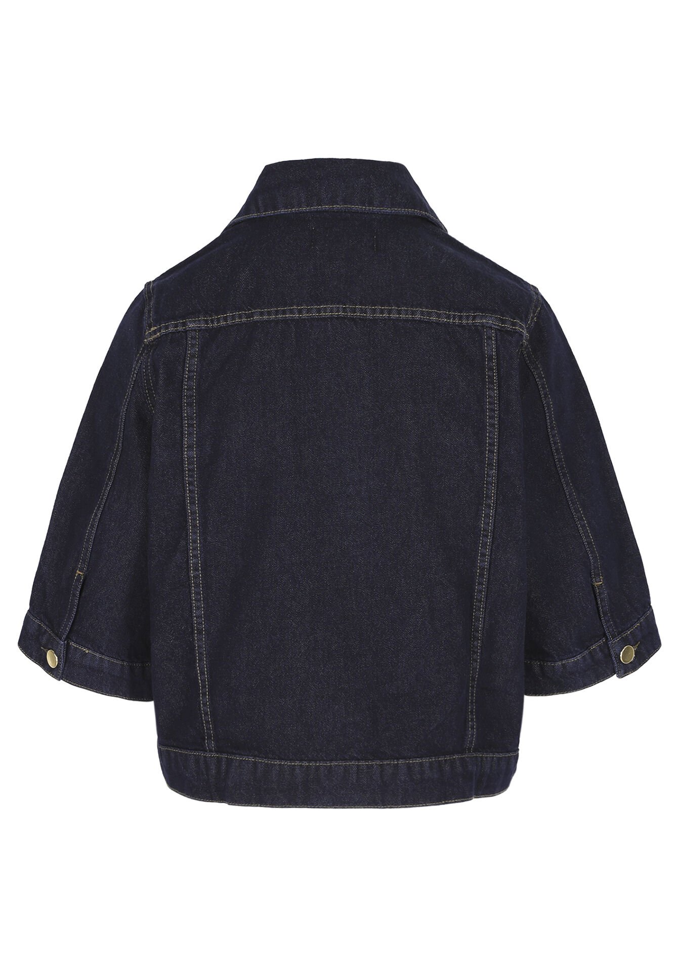 Veste courte en denim - DARK BLUE - 09101171_0501