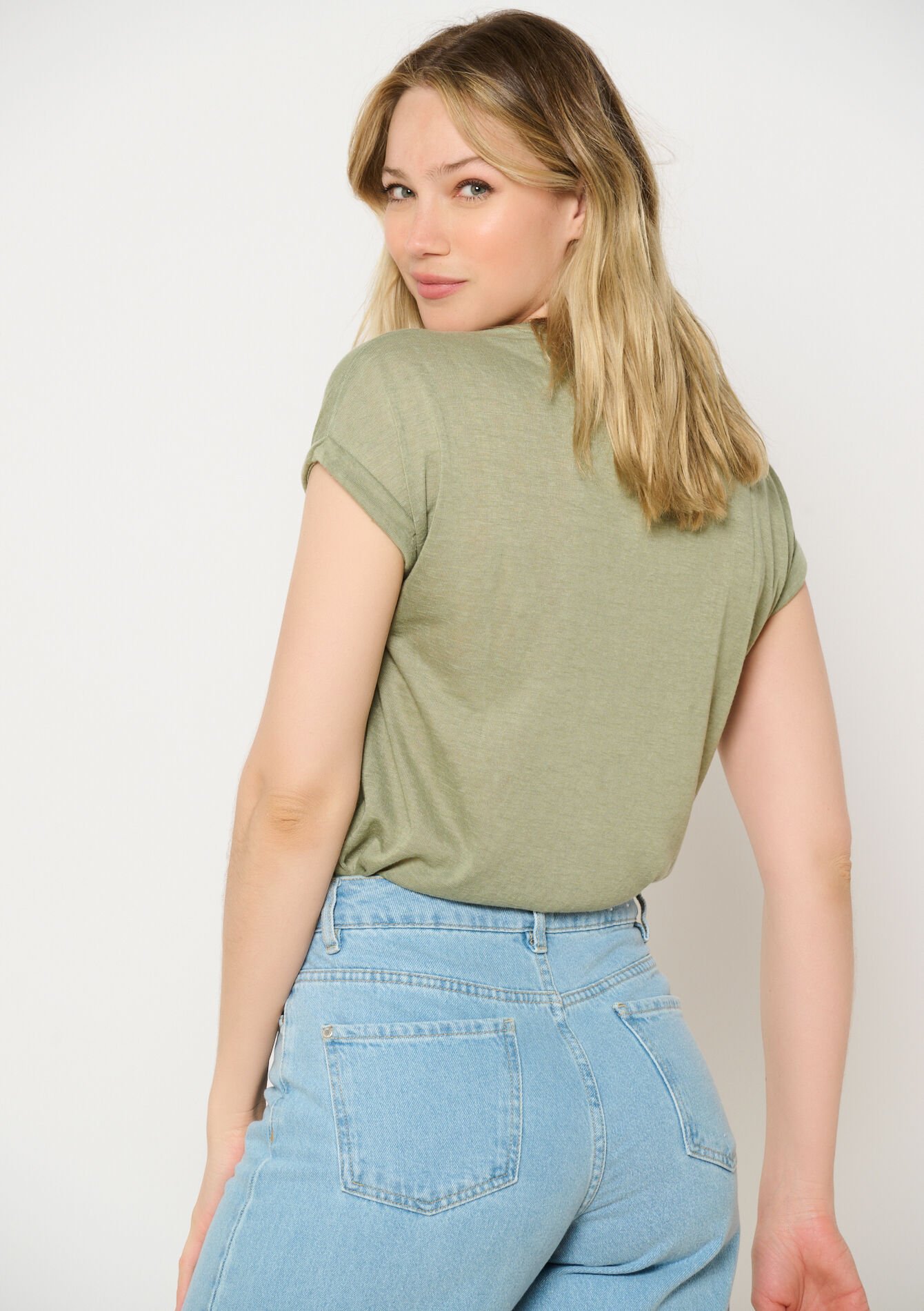 Tropical print t-shirt - KHAKI FADED - 02301690_4326