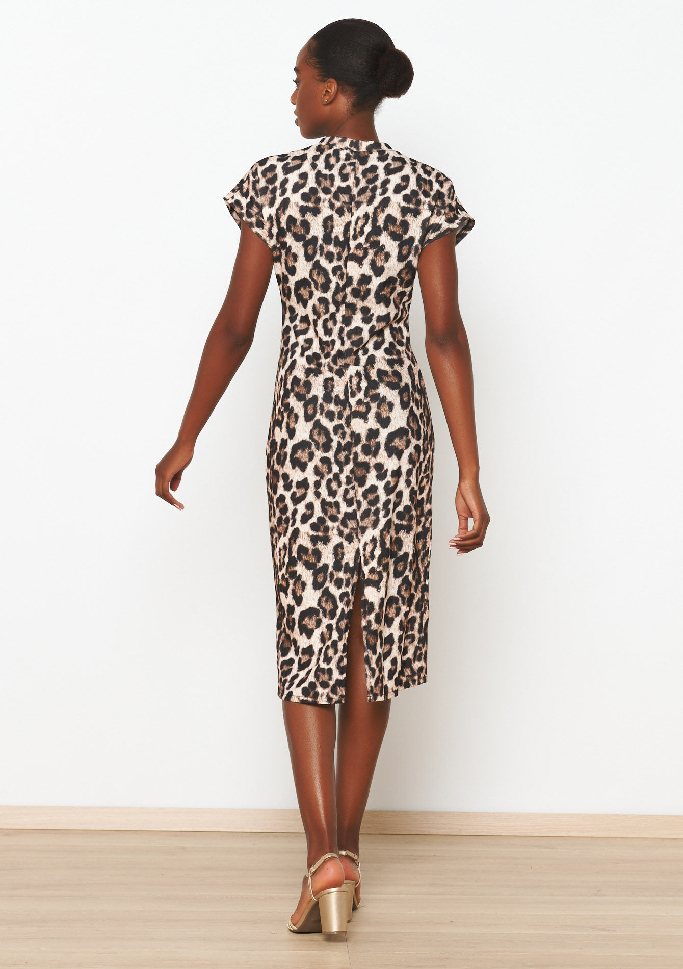 Bodycon jurk met luipaardprint, Bodycon jurk met luipaardprint - LT BEIGE - 08103828_2527