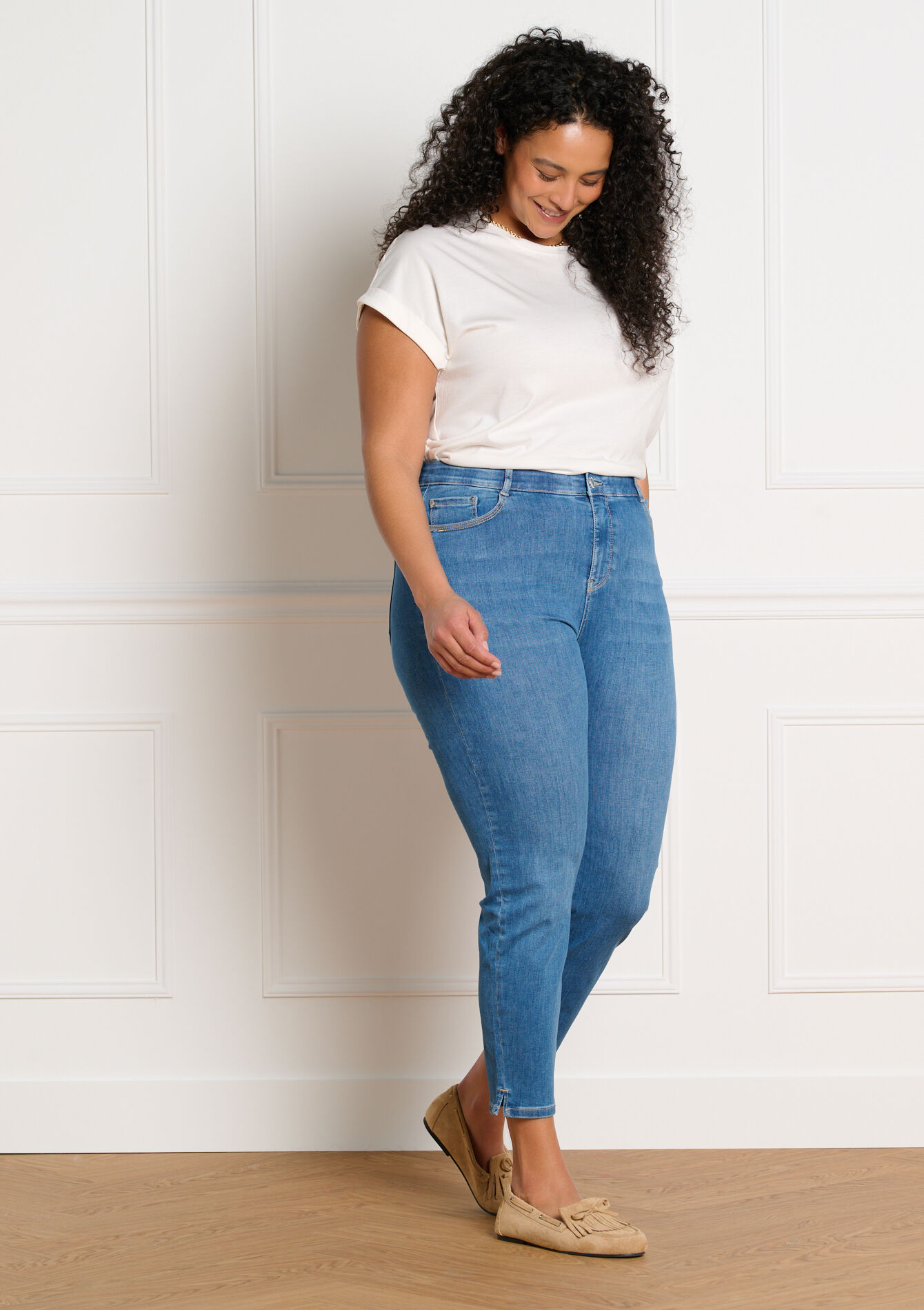 Jean slim multitaille, Jean slim multitaille - MEDIUM BLUE - 22000653_0500